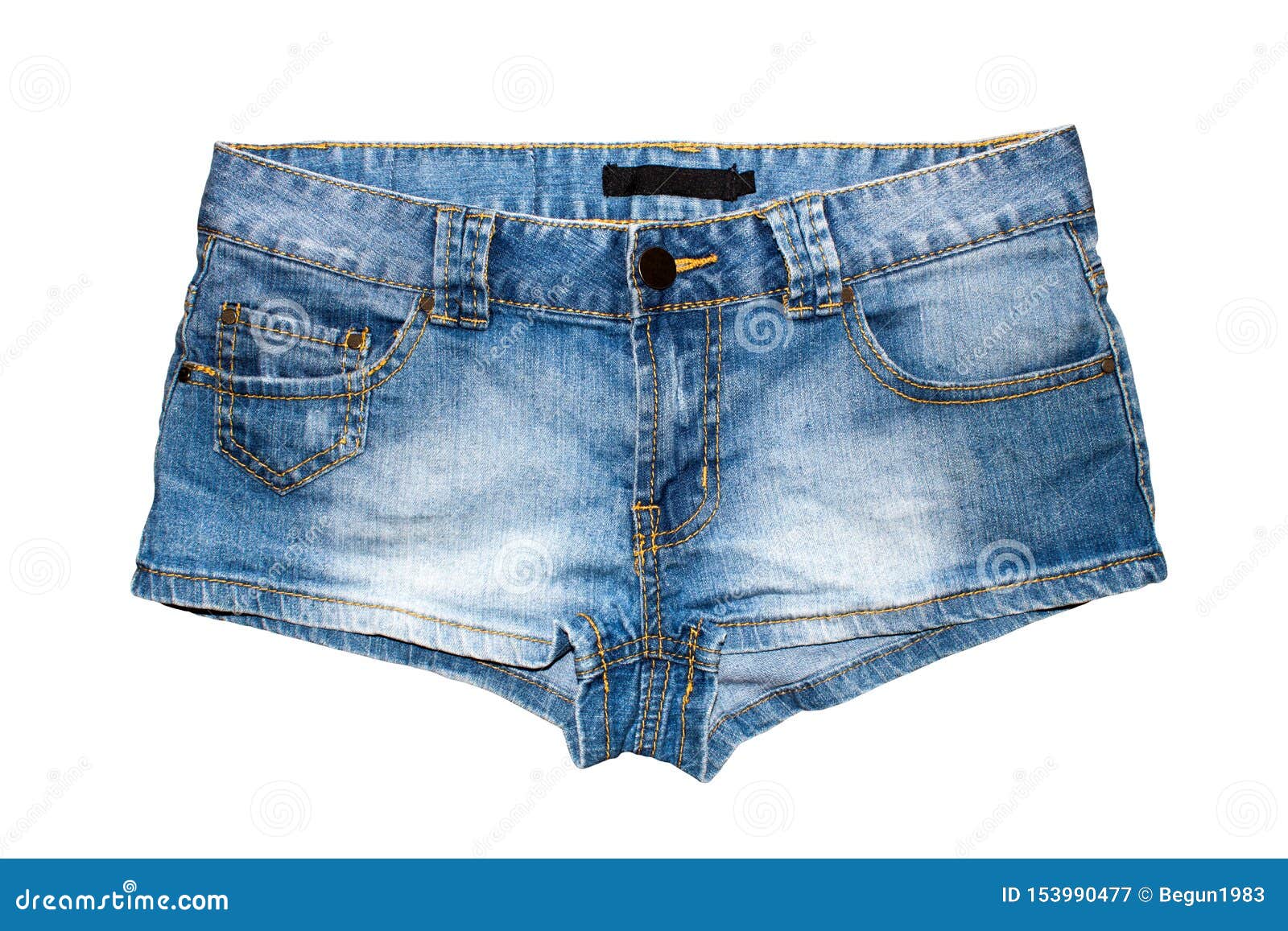 Women`s Denim Shorts On White Background. Stock Image - Image of ...