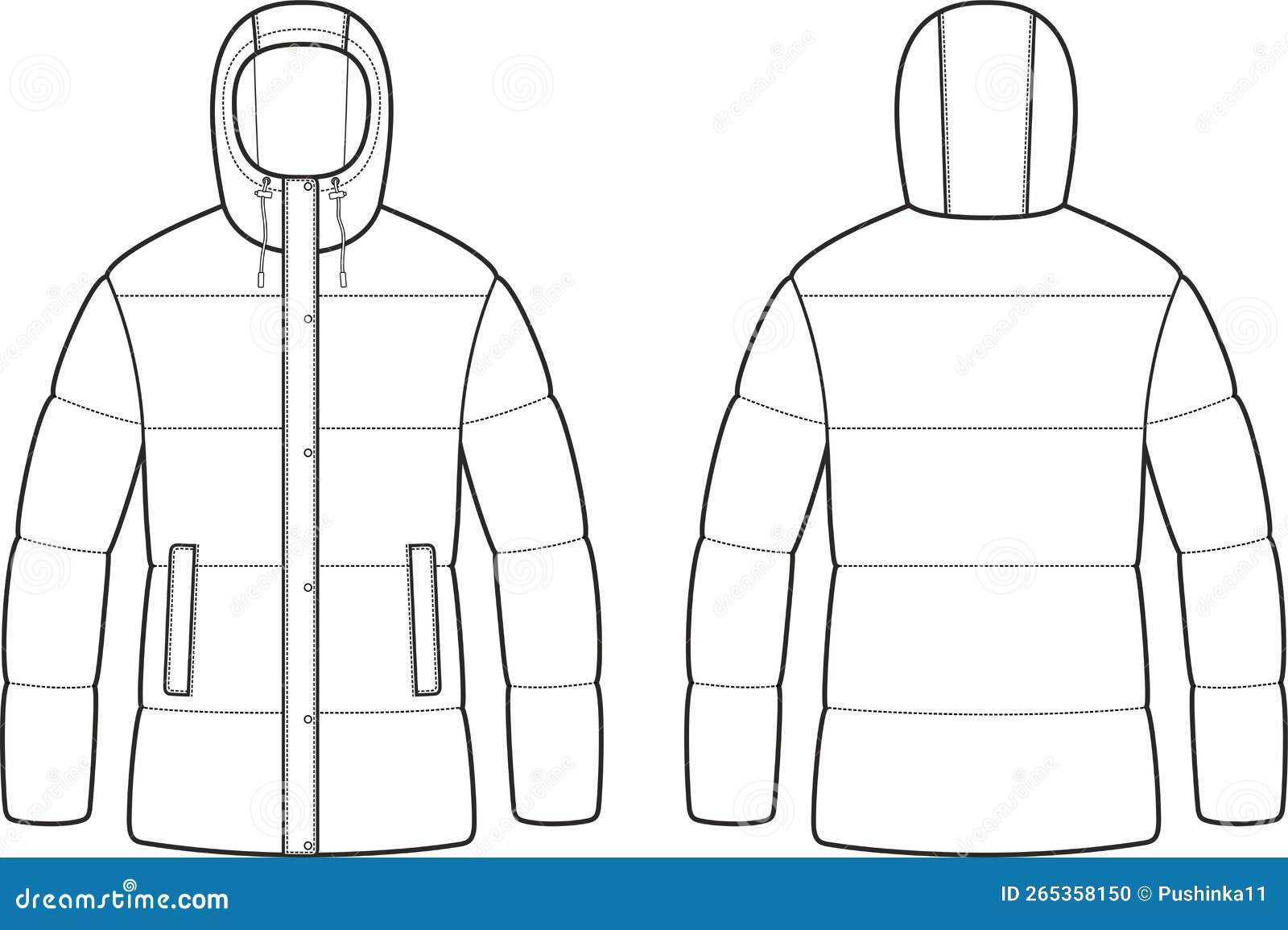 Women`s down jacket stock vector. Illustration of button - 265358150