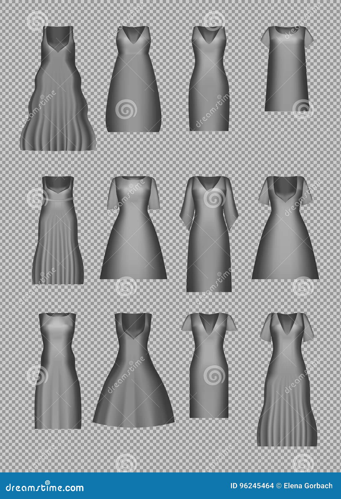 Download Women`s Dress Mockup Set. Cocktail Evening Dress ...