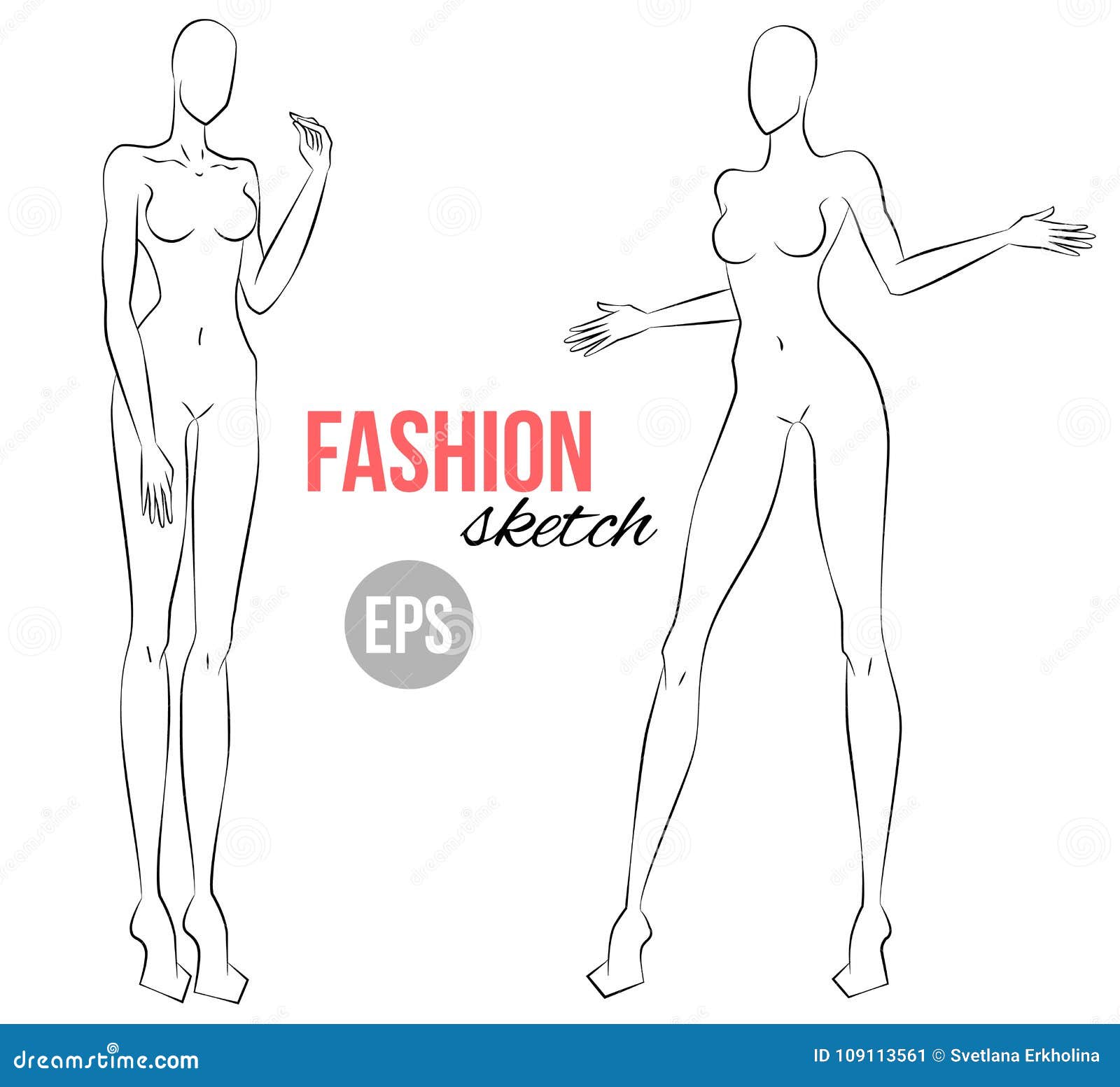 Premium Vector | Female body sketch line drawing of elegant figure  attractive poses