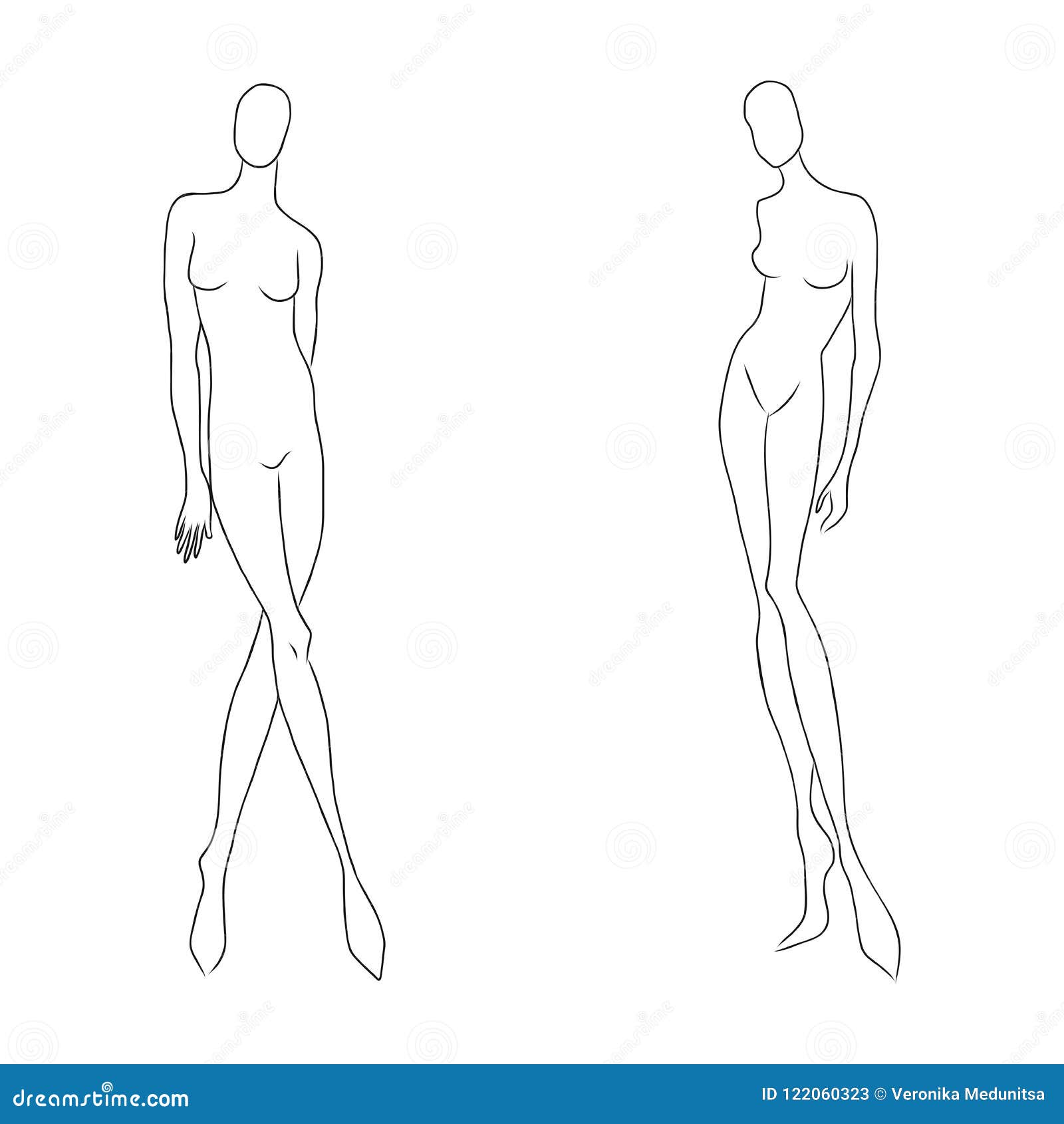 Womens Figure Sketch. Different Poses. Template For Drawing For Designers  Of Clothes Nd Constructors. Vector Outline Girl Model Template For Fashion  Sketching. Fashion Illustration. Royalty Free SVG, Cliparts, Vectors, and  Stock Illustration.