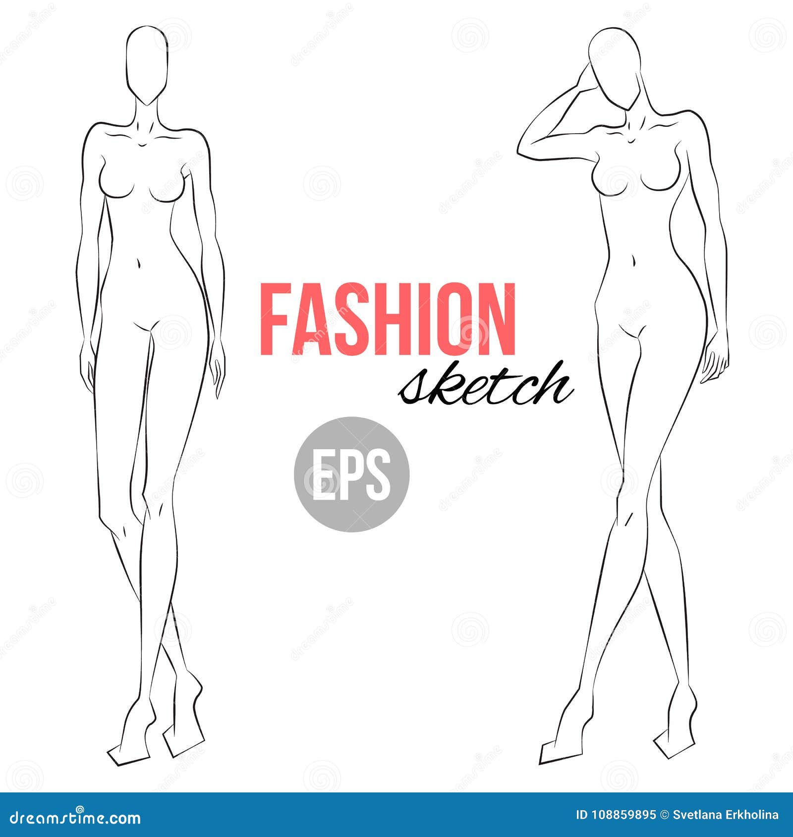 PROFESSIONAL Fashion Design Croquis Template Digital Download, Hand  Sketched Female Croquis, 9 Heads, Walking Pose, Fashion Croquis Template -  Etsy