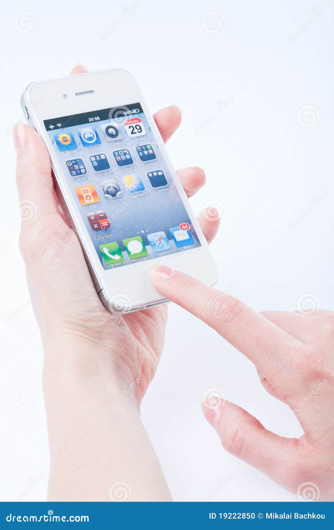 Women S Fingers Keeps White Iphone 4 Editorial Image Image of