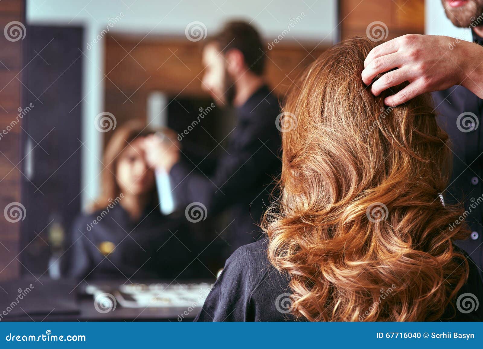 women's haircut. hairdresser, beauty salon