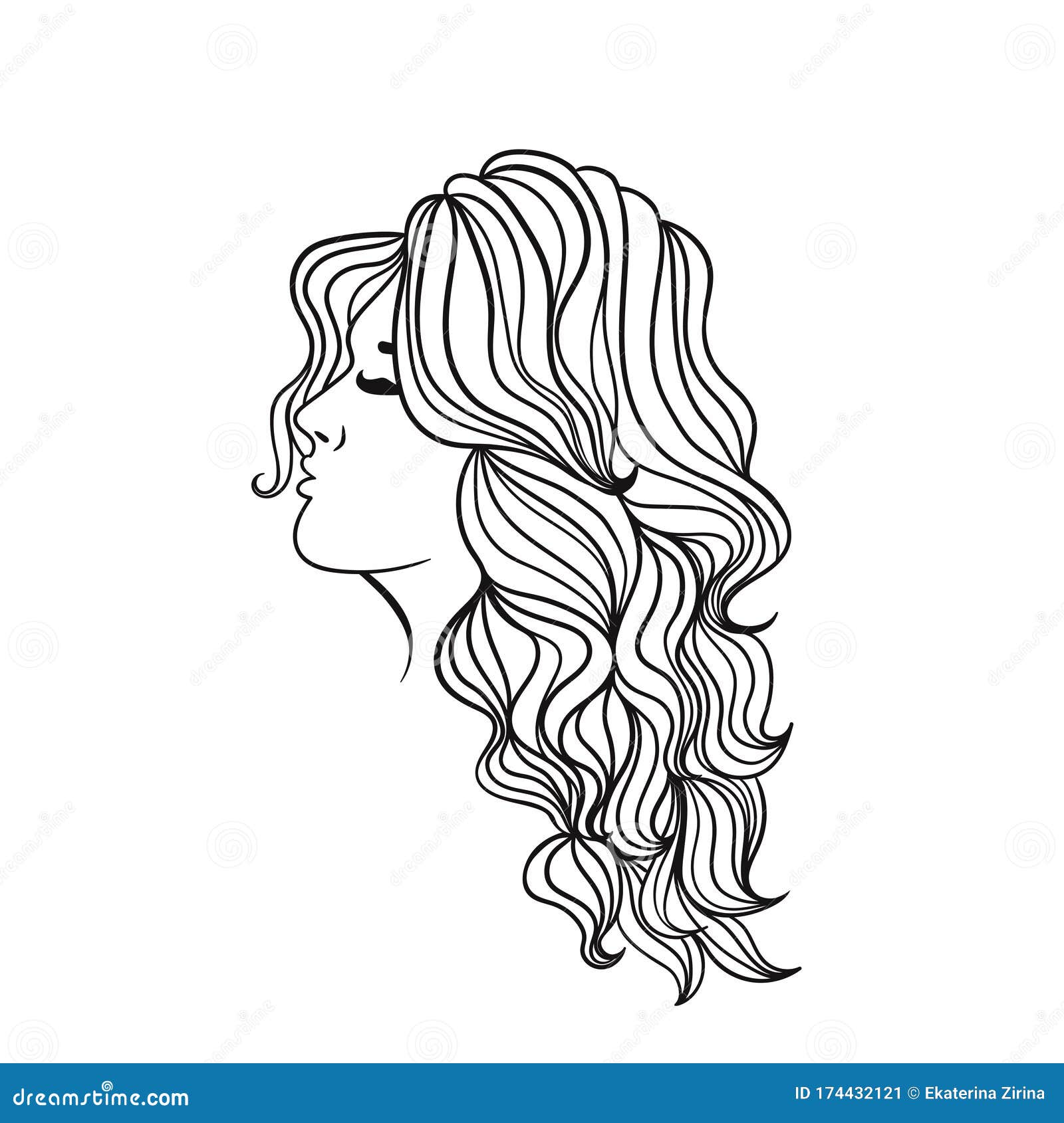 Women S Hairstyle with Long Hair. Black Outline on a White Background. Vector Graphics Stock Illustration - Illustration of hair, female: 174432121 Women S Hairstyle with Long Hair. Black Outline on a White Background. Vector Graphics Stock Illustration - Illustration of hair, female: 174432121