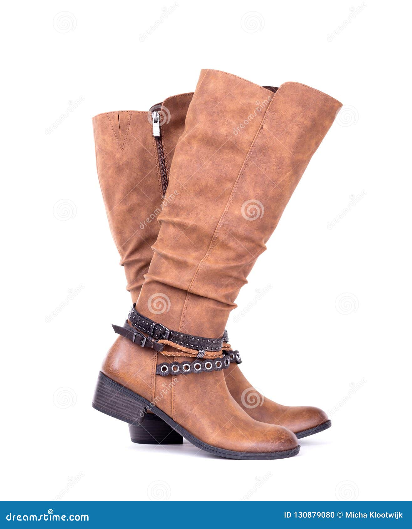 Women`s high leather boot stock photo. Image of footwear 130879080