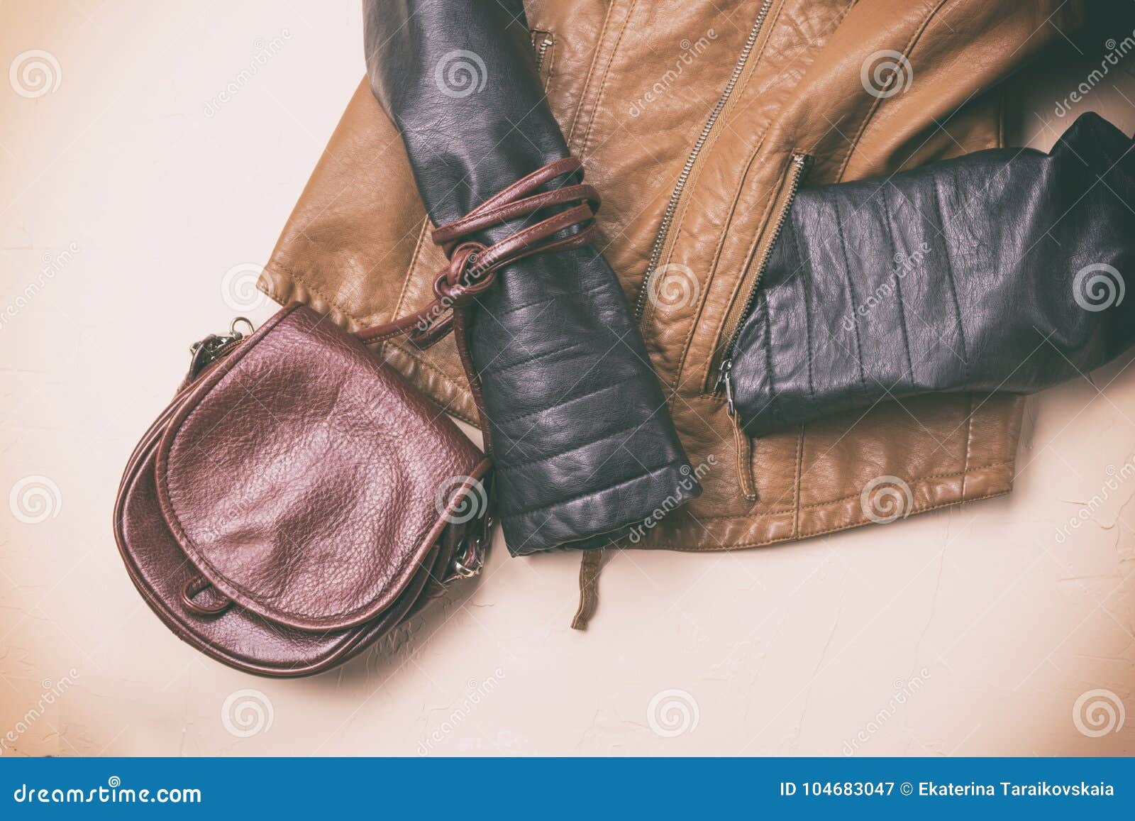 Women`s Leather Jacket and Accessories. Stock Image Image of wear, accessory 104683047