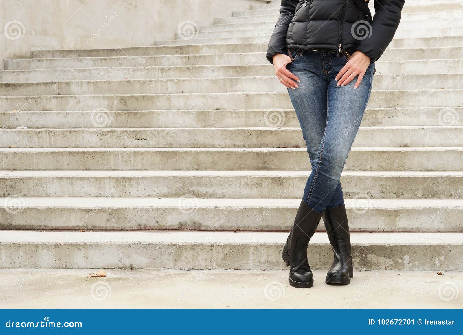 Women`s Legs in Jeans and Boots Stock Image - Image of space, person ...