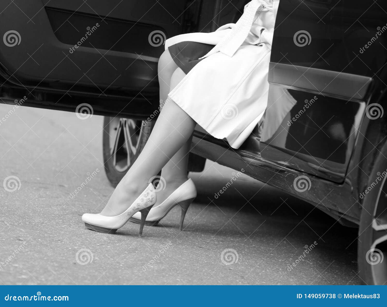 Women`s Legs Out of the Car Stock Photo - Image of seductive, body ...