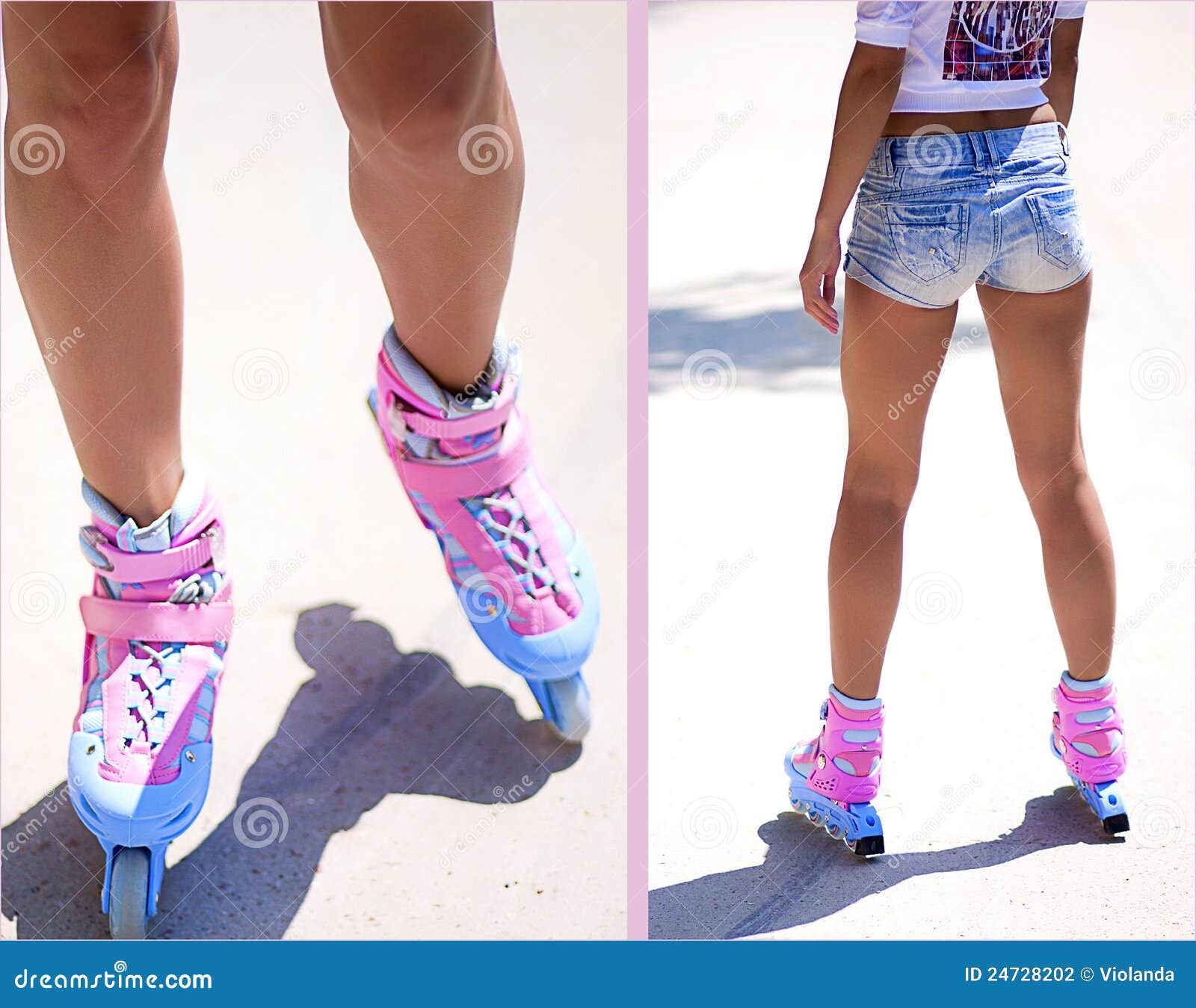 Women S Legs in Roller Skates Stock Photo Image of sport, human 24728202
