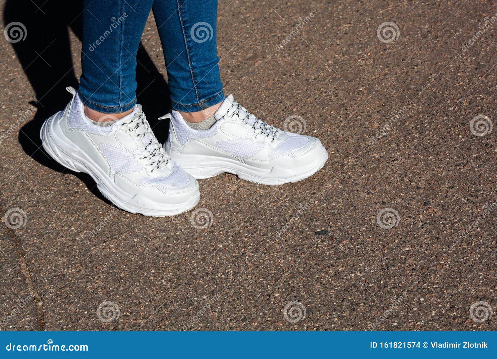 Women`s Legs in White Sports Running Shoes Stock Photo - Image of style ...