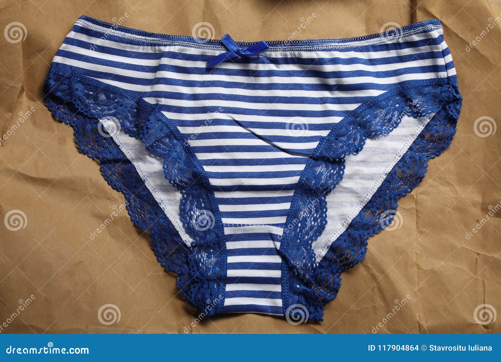 Blue and White Striped Panties Stock Photo - Image of colored