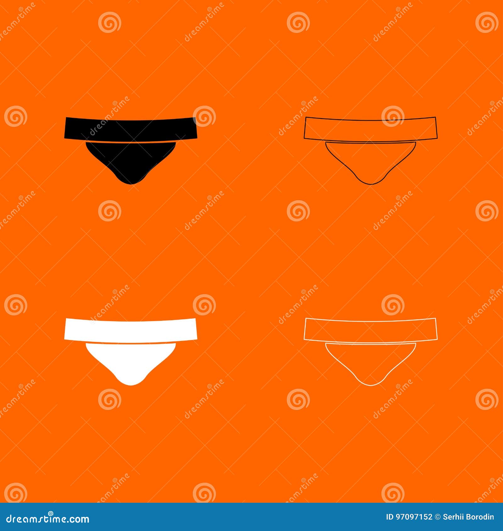 Women`s Panties Black and White Set Icon . Stock Vector Illustration