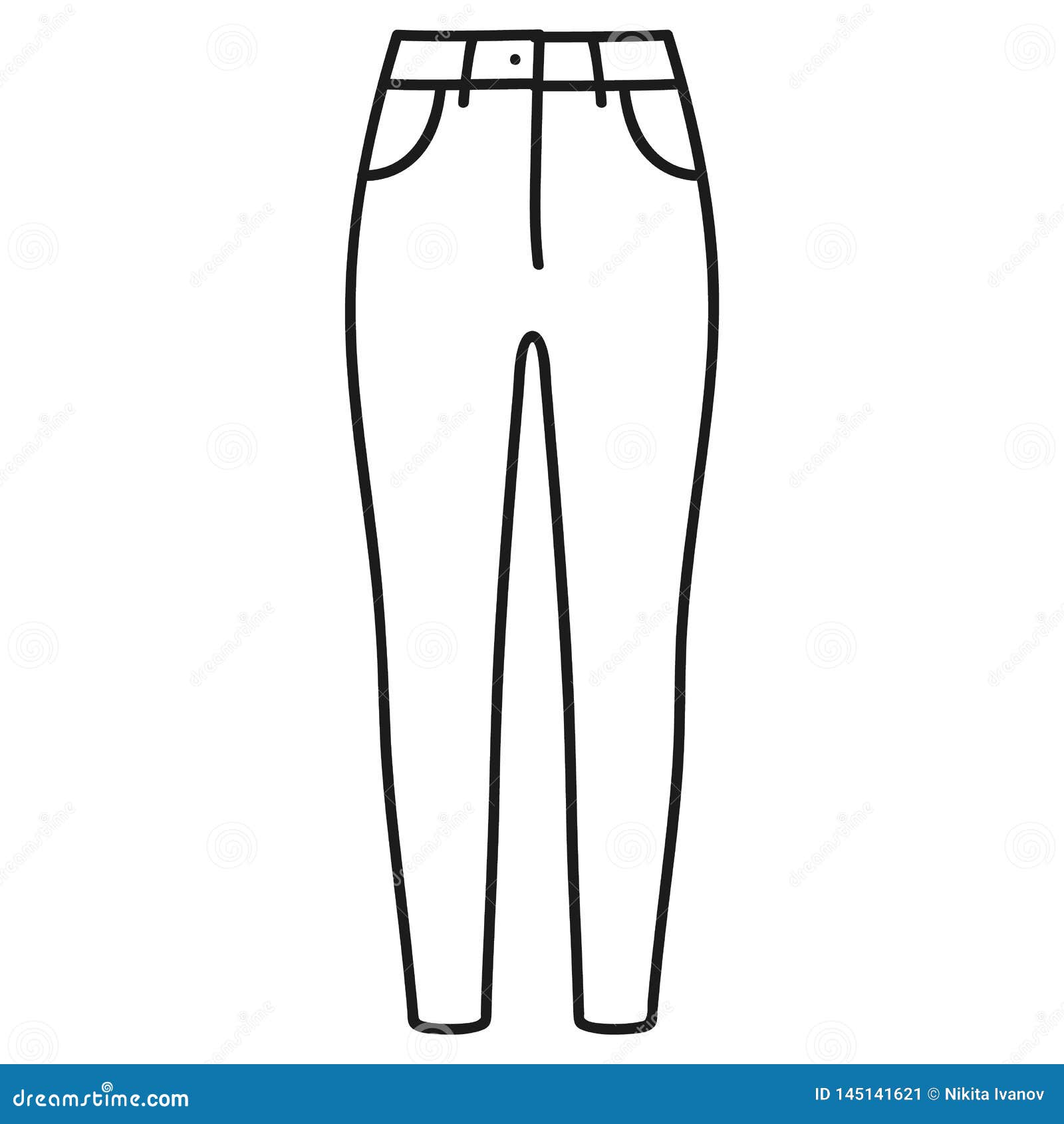 Women`s Pants Outlined Icon in White Background Stock Vector - Illustration  of fashion, women: 145141621