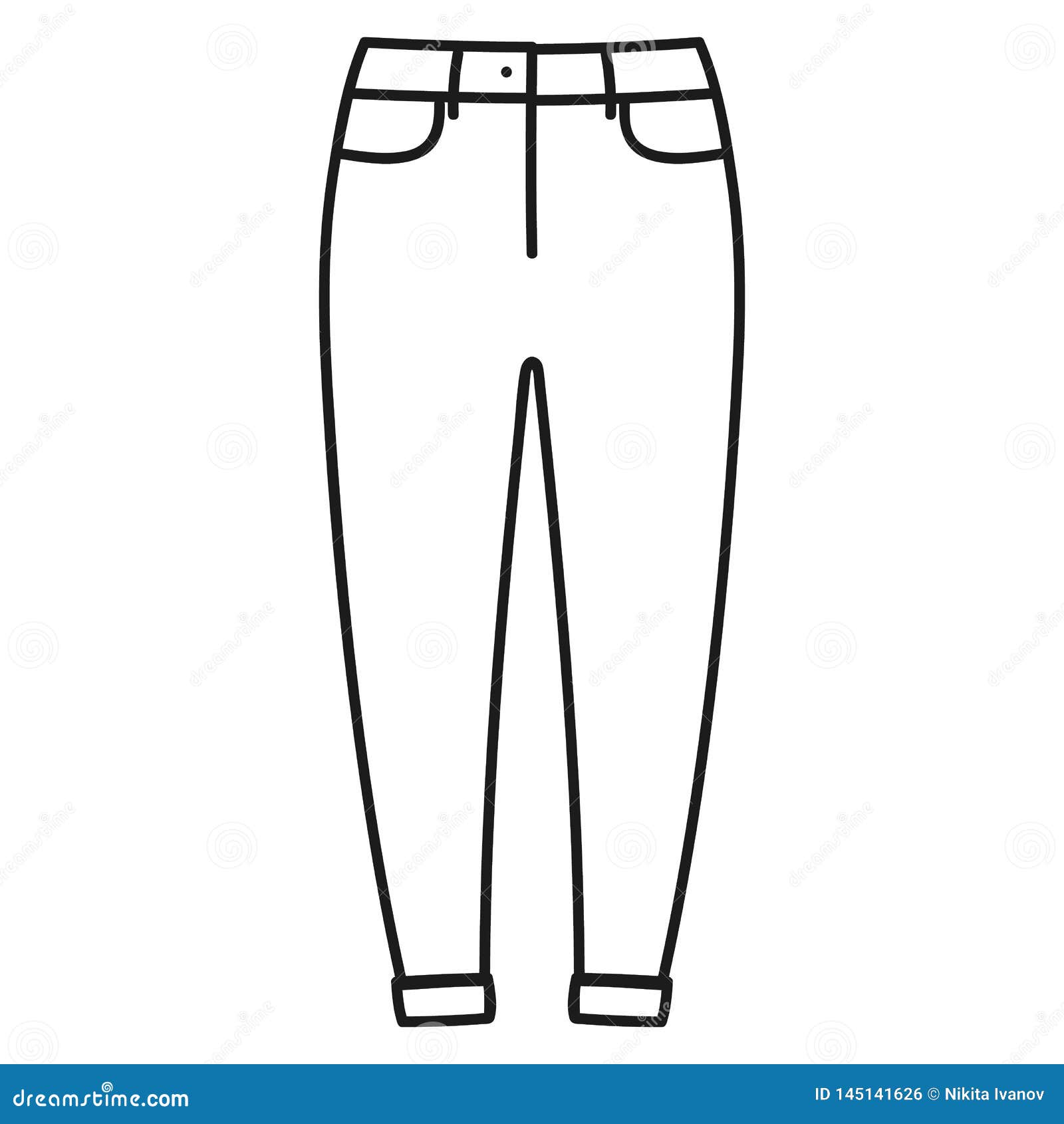 Women`s Pants Outlined Icon in White Background Stock Vector ...