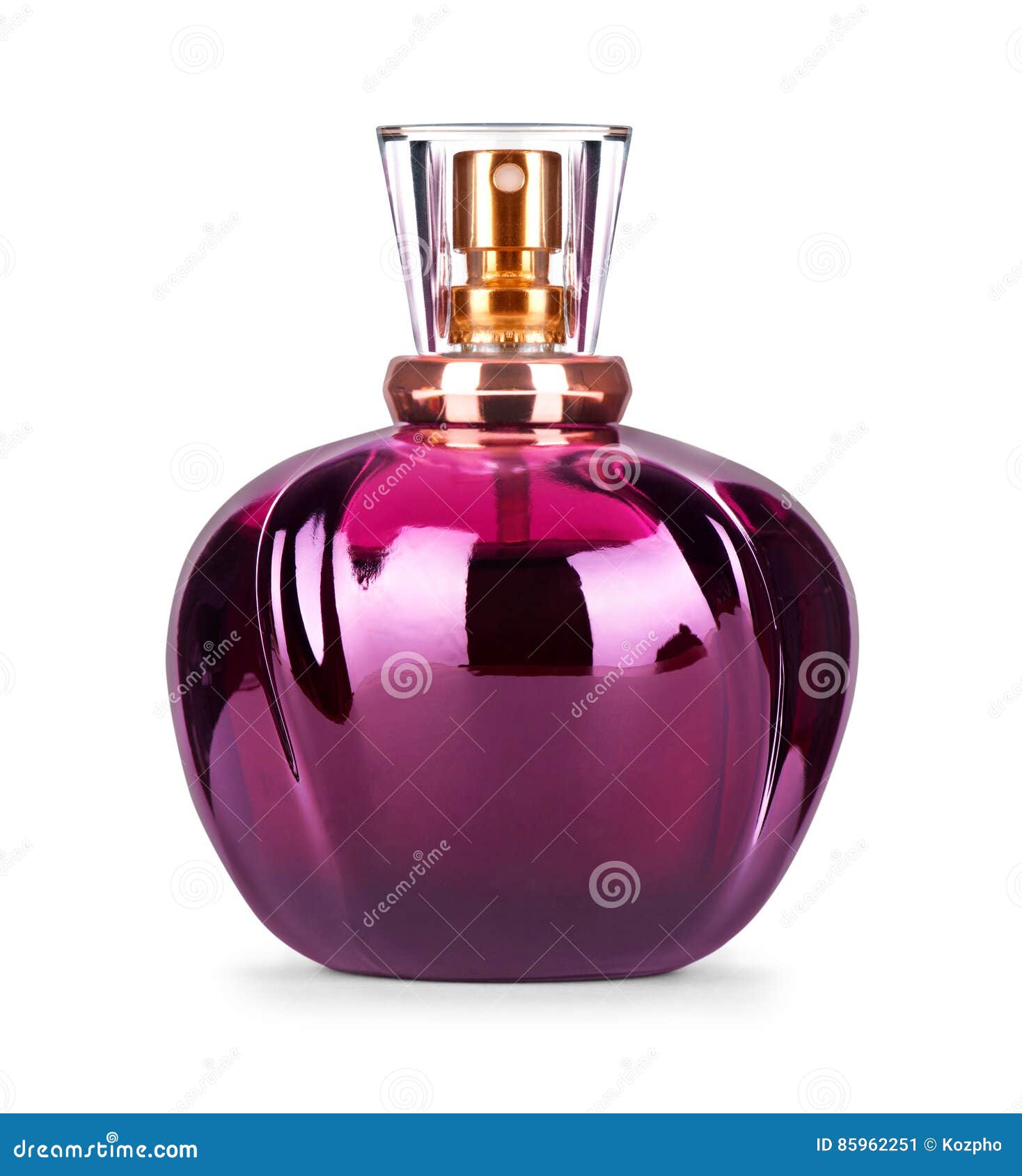 Women`s Perfume in Beautiful Bottle Isolated on White Stock Image