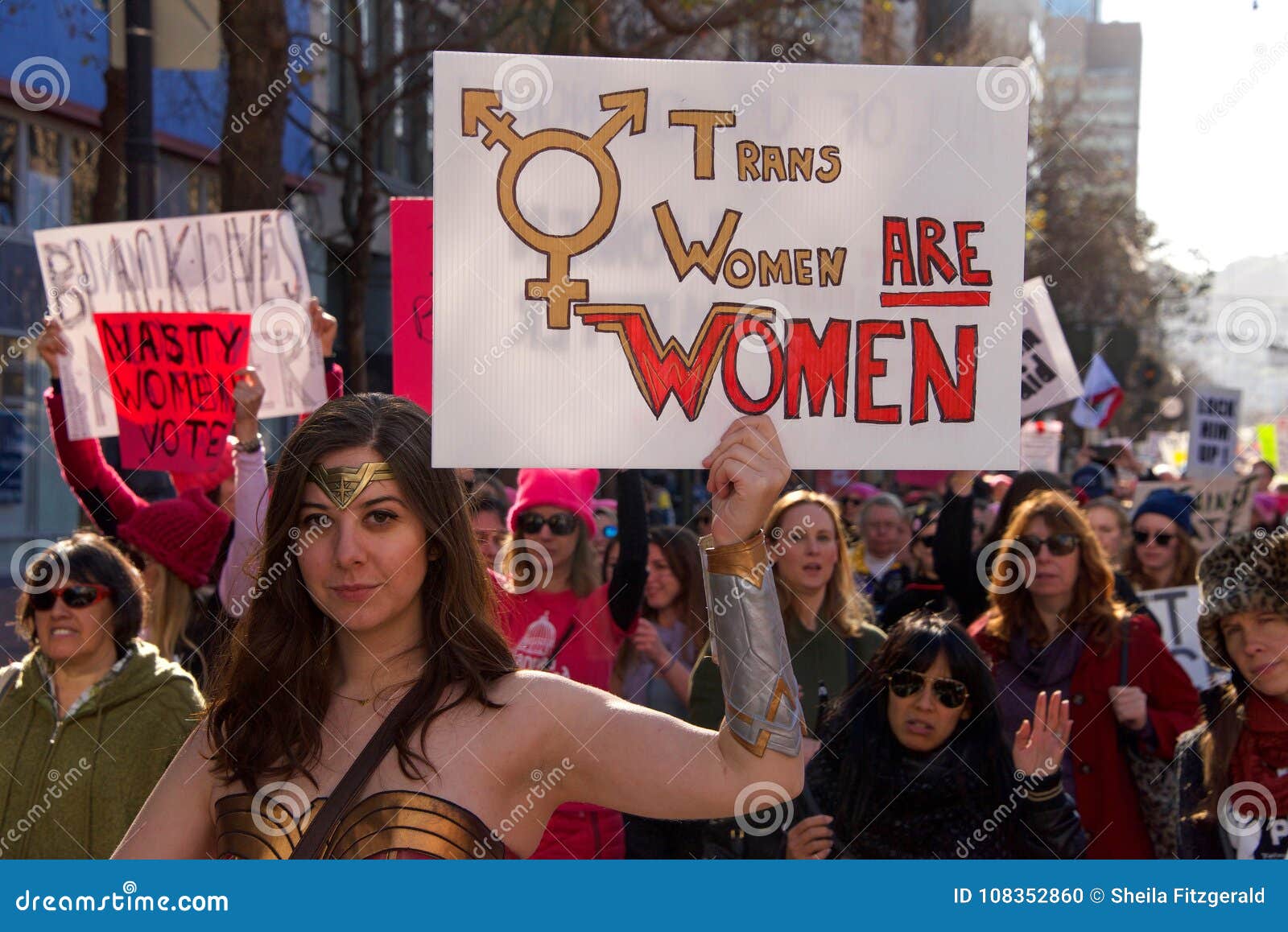 Women`s Protest March, San Francisco, CA Editorial Image Image of