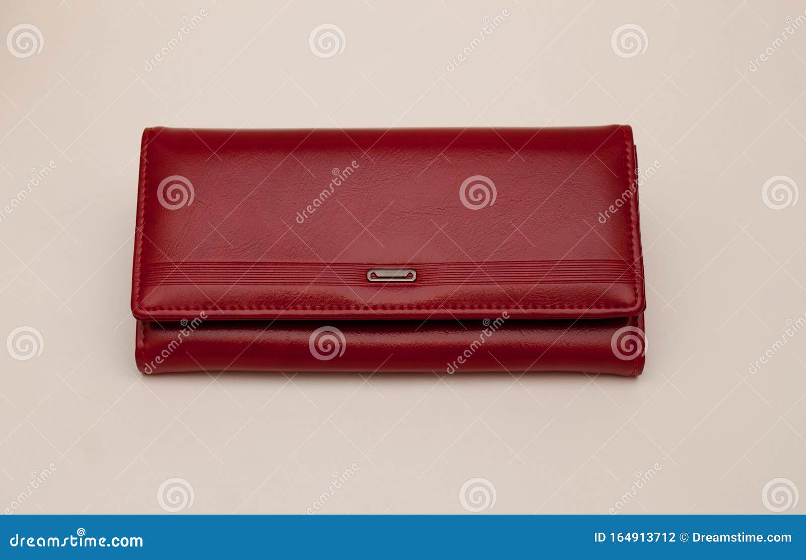 Women`s red leather wallet stock photo. Image of female 164913712
