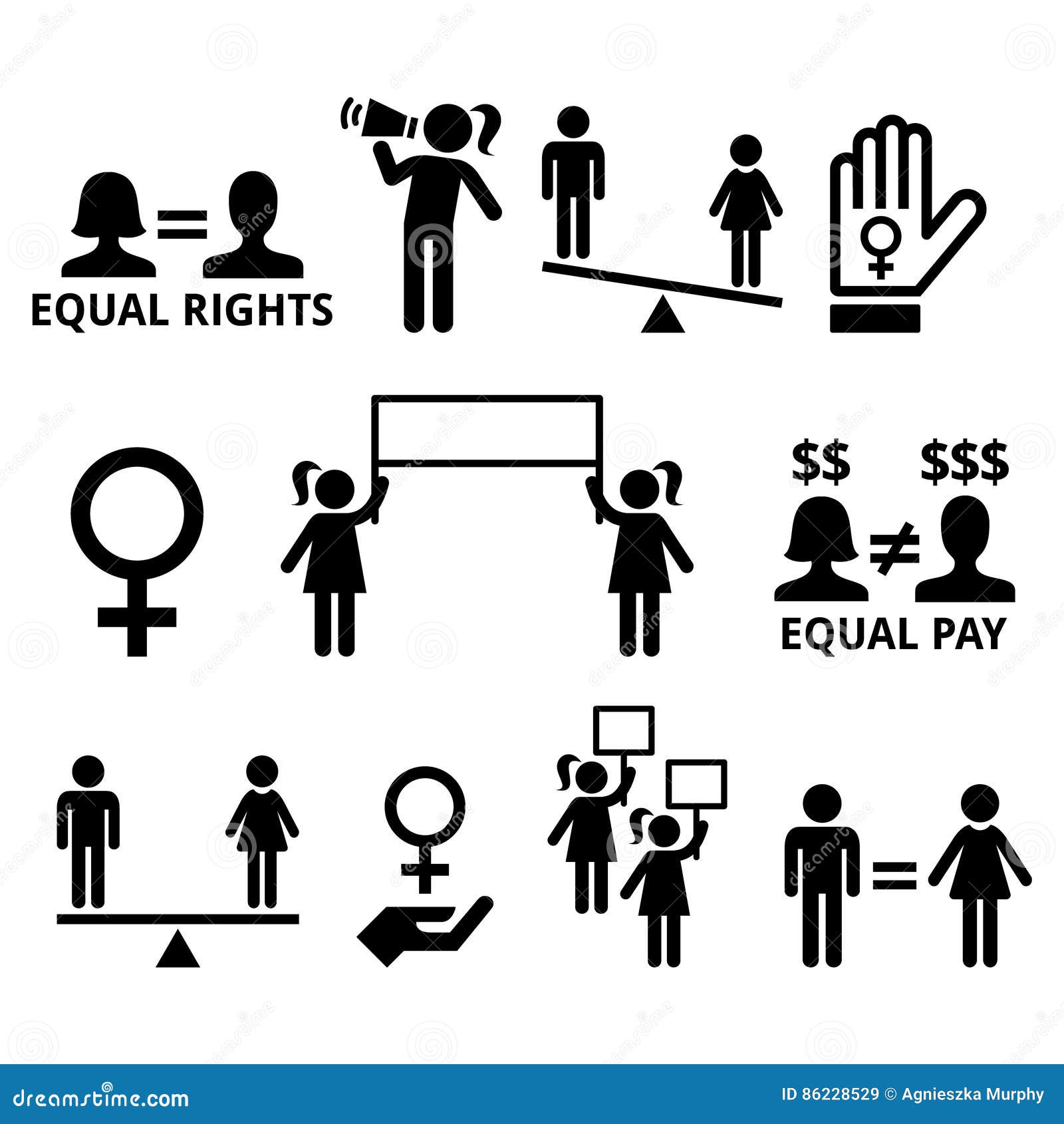 Women`s Rights, Feminism, Equal Rights Form Men and Women Stock ...