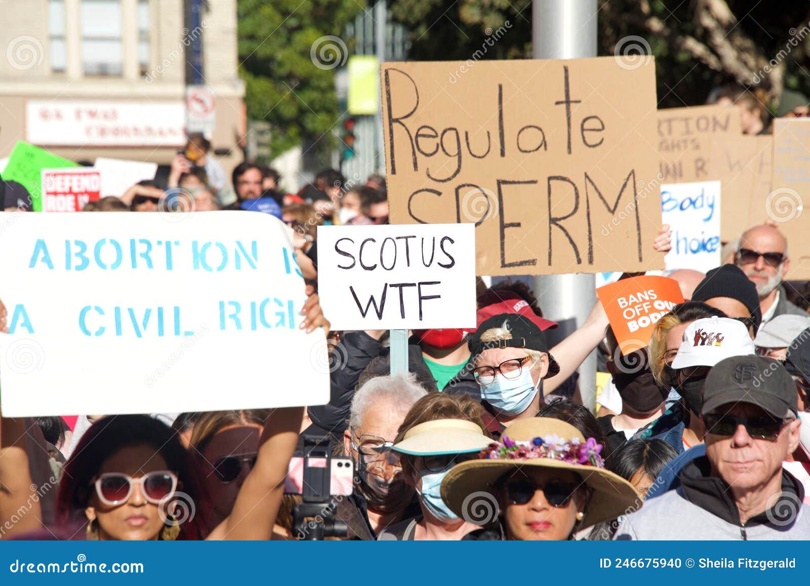 Womenâ€™s Rights Protest In San Francisco Ca After Scotus Leak Editorial Image Image Of