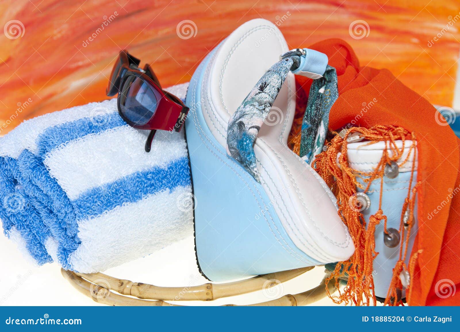 Women S Sandals and Beach Accessories Stock Photo Image of sarong