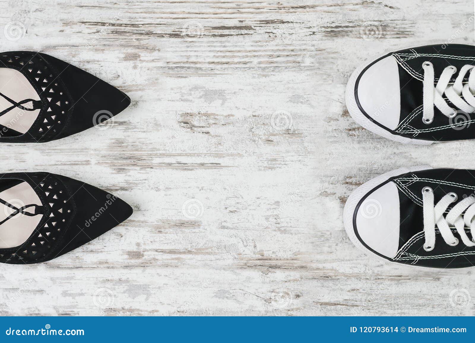 women`s shoes choice what to wear conception elegant or sporty
