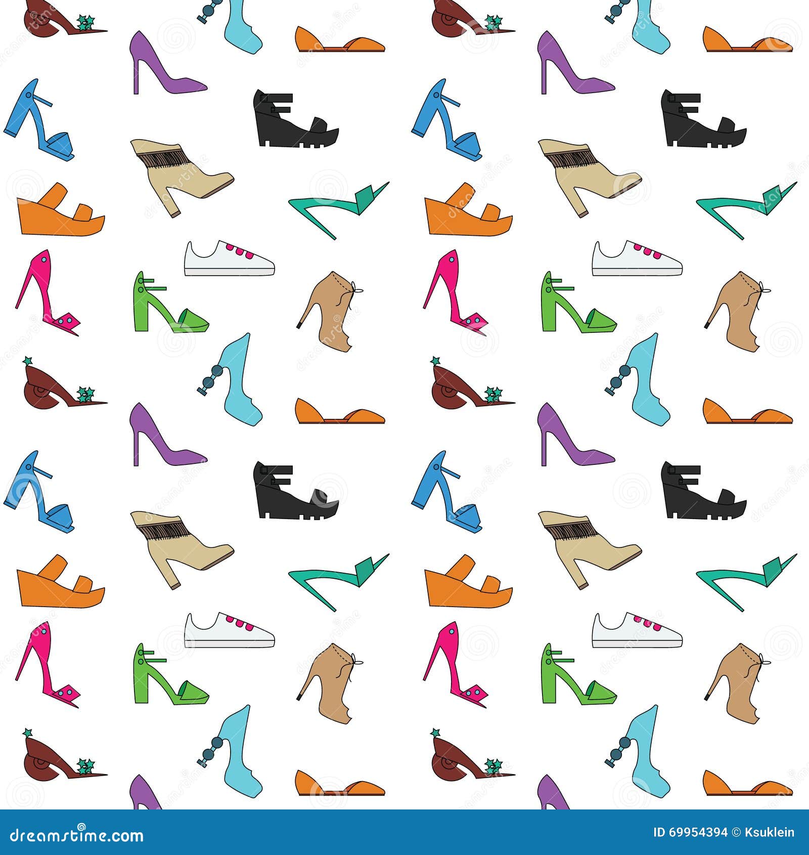 Women s shoes pattern stock vector. Illustration of catwalk - 69954394