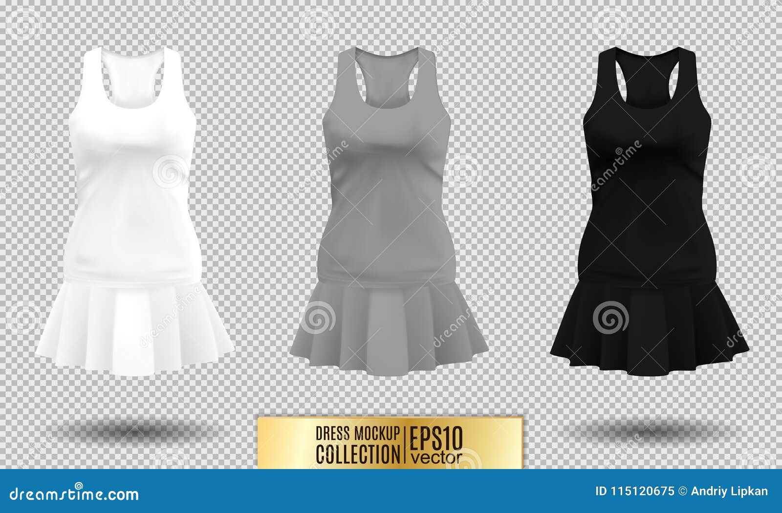 Download Women`s Short Dress-shirt Mockup Collection. Realistic ...