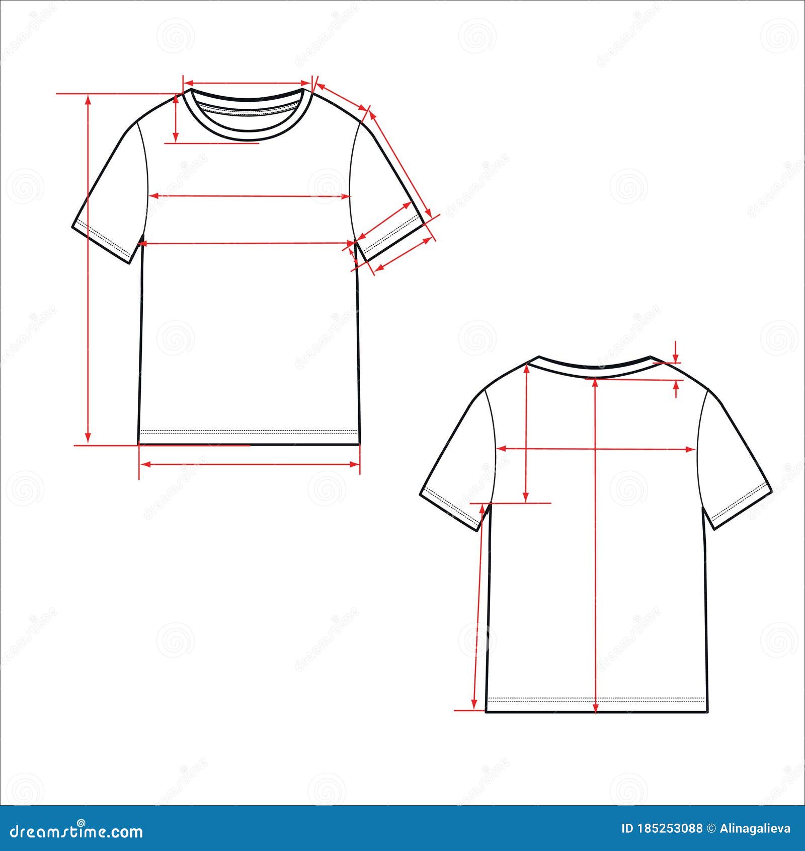 Women`s Simple T-shirt Design. Apparel Template, Fashion Flat Sketch ...