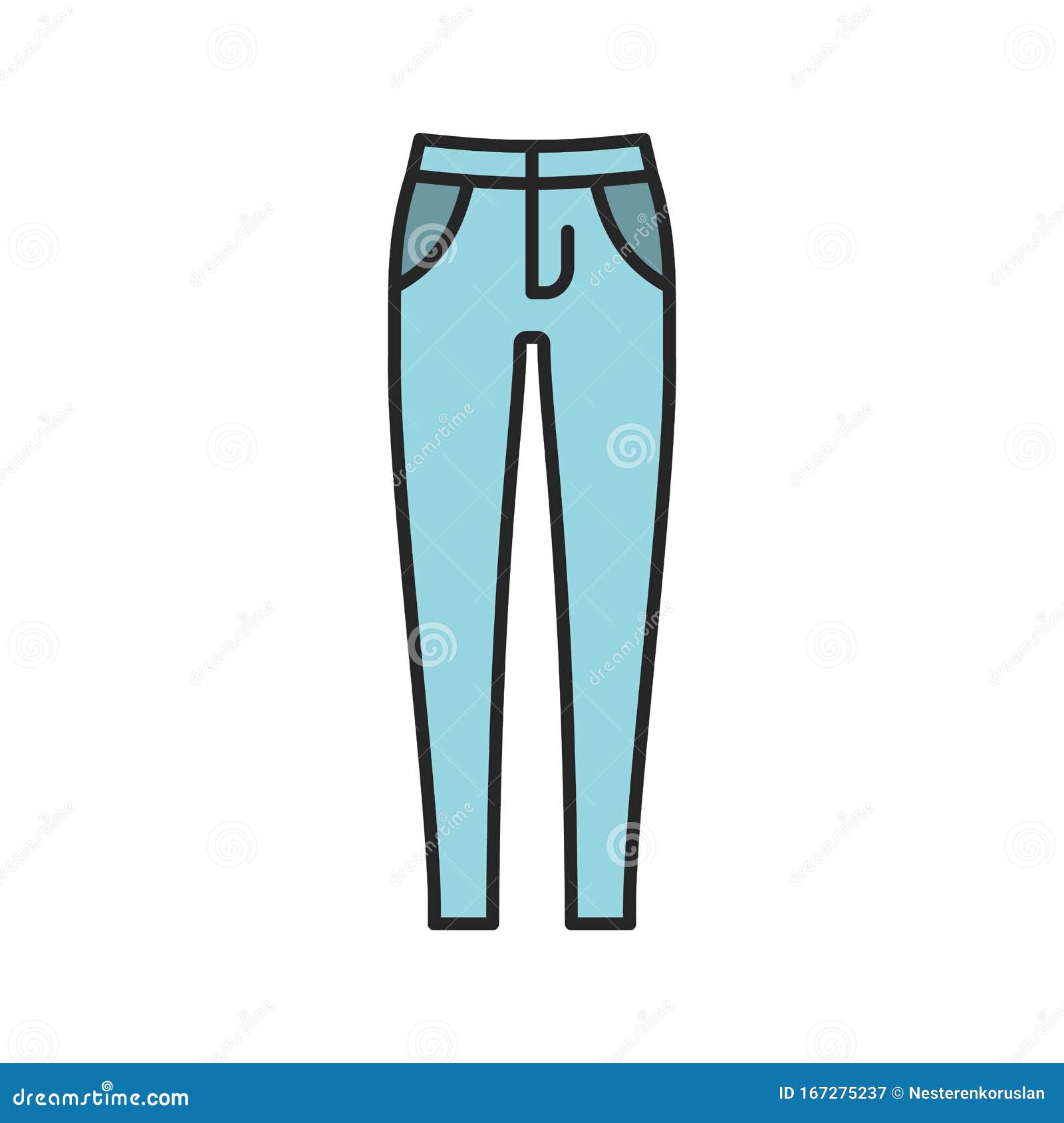 Women`s Skinny Jeans Color Icon Stock Vector - Illustration of drawing