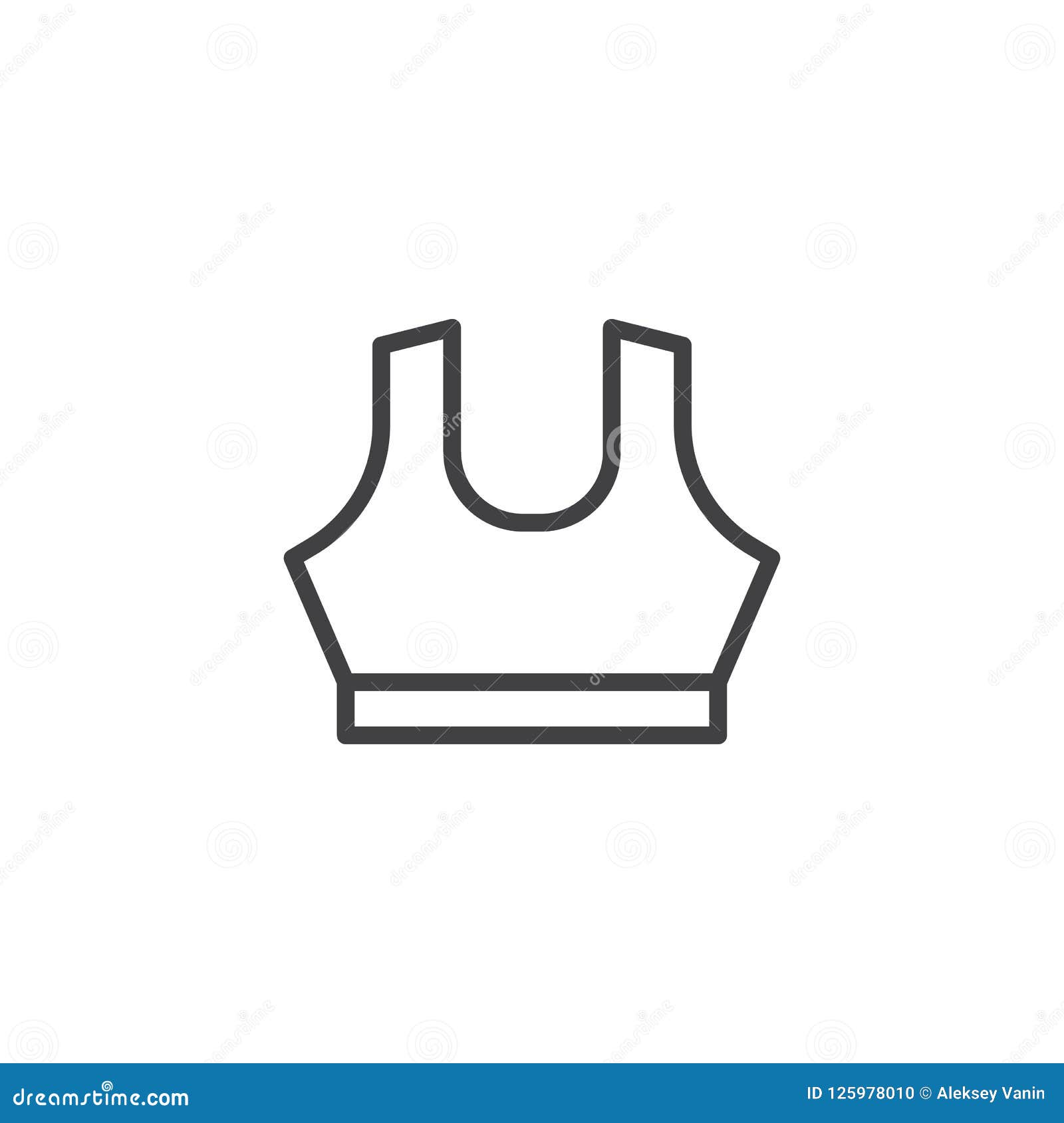 Women`s Sports Bra Outline Icon Stock Vector - Illustration of stroke,  female: 125978010