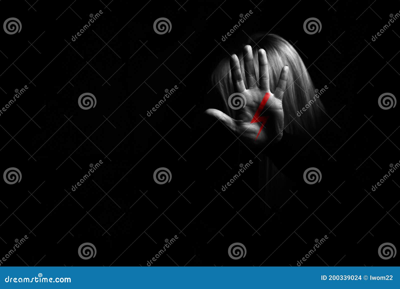 Women`s Strike in Poland October 2020. Woman with Red Bolt Drawn Hand. Human Rights Concept. Stock Photo Image of woman, fight: 200339024