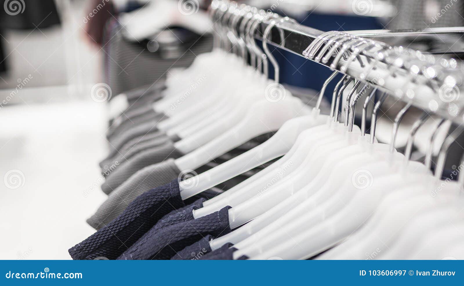 Women`s Tops on Hangers in a Clothing Store Close-up Stock Image ...