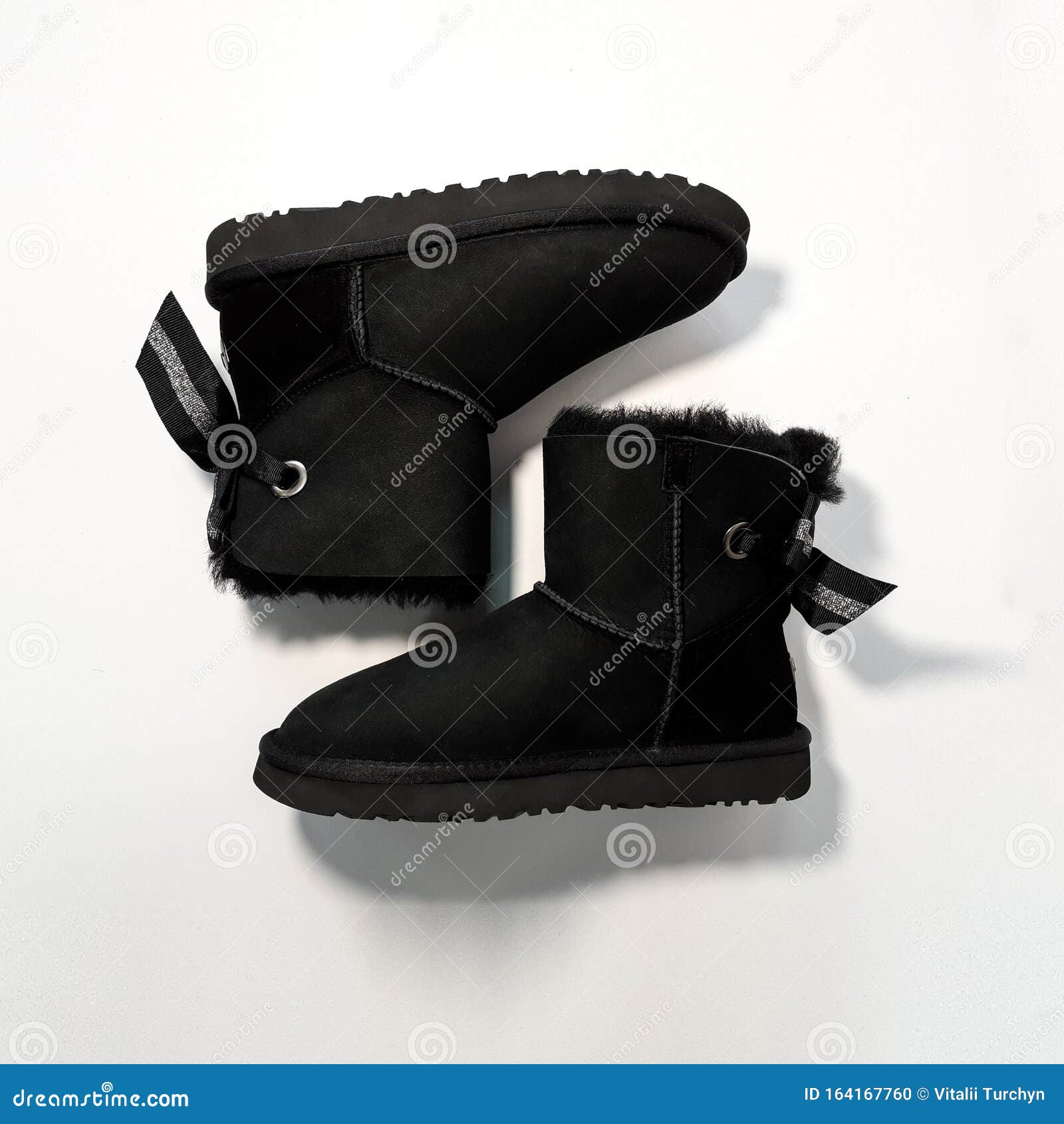 Women`s Winter Boots on Fur. Shoes Ugg Stock Photo - Image of warm ...