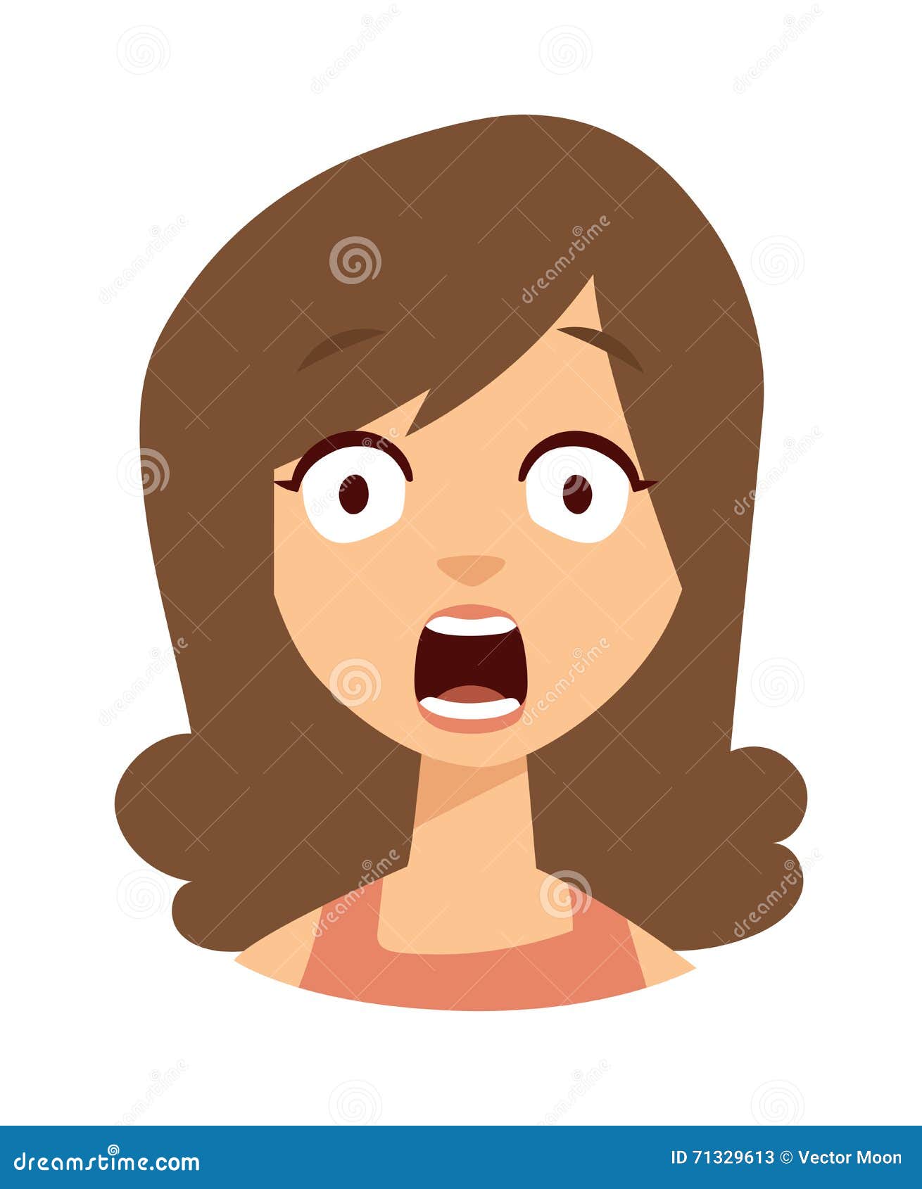 Scared Face Girl Clip Art - Scared Face Girl Image