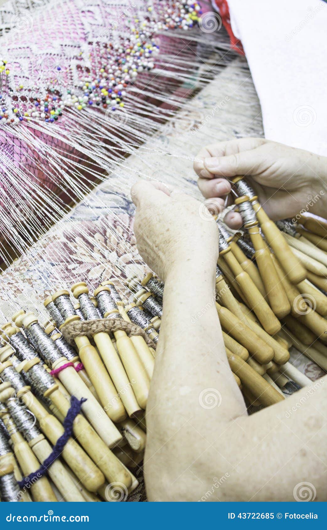 Women sewing by hand stock image. Image of lace, bobbin 43722685
