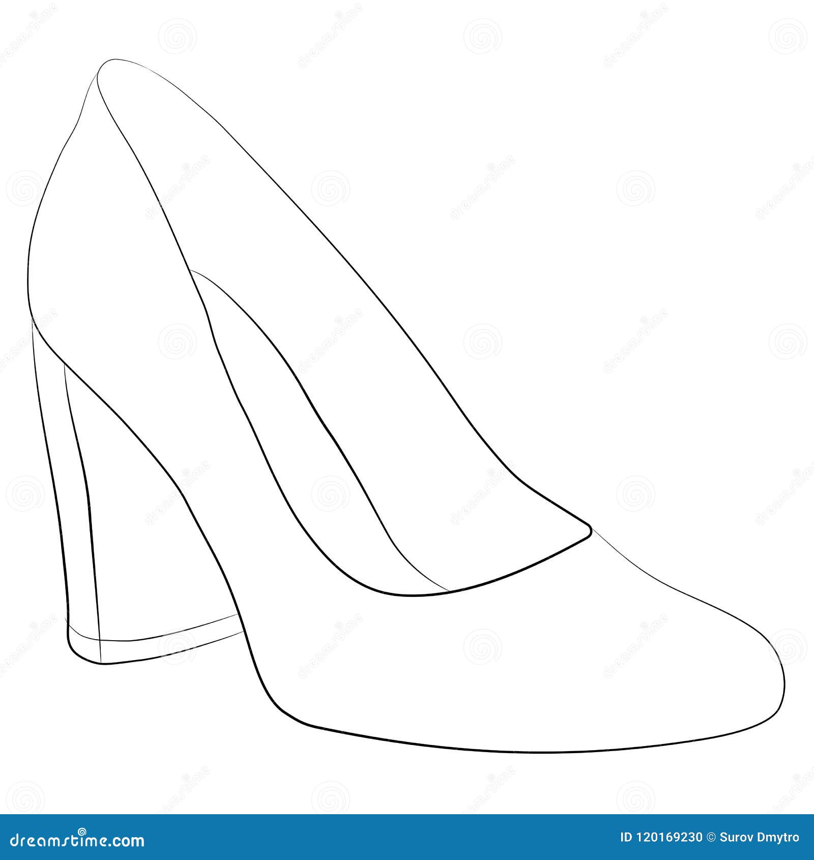women shoes countour drawing