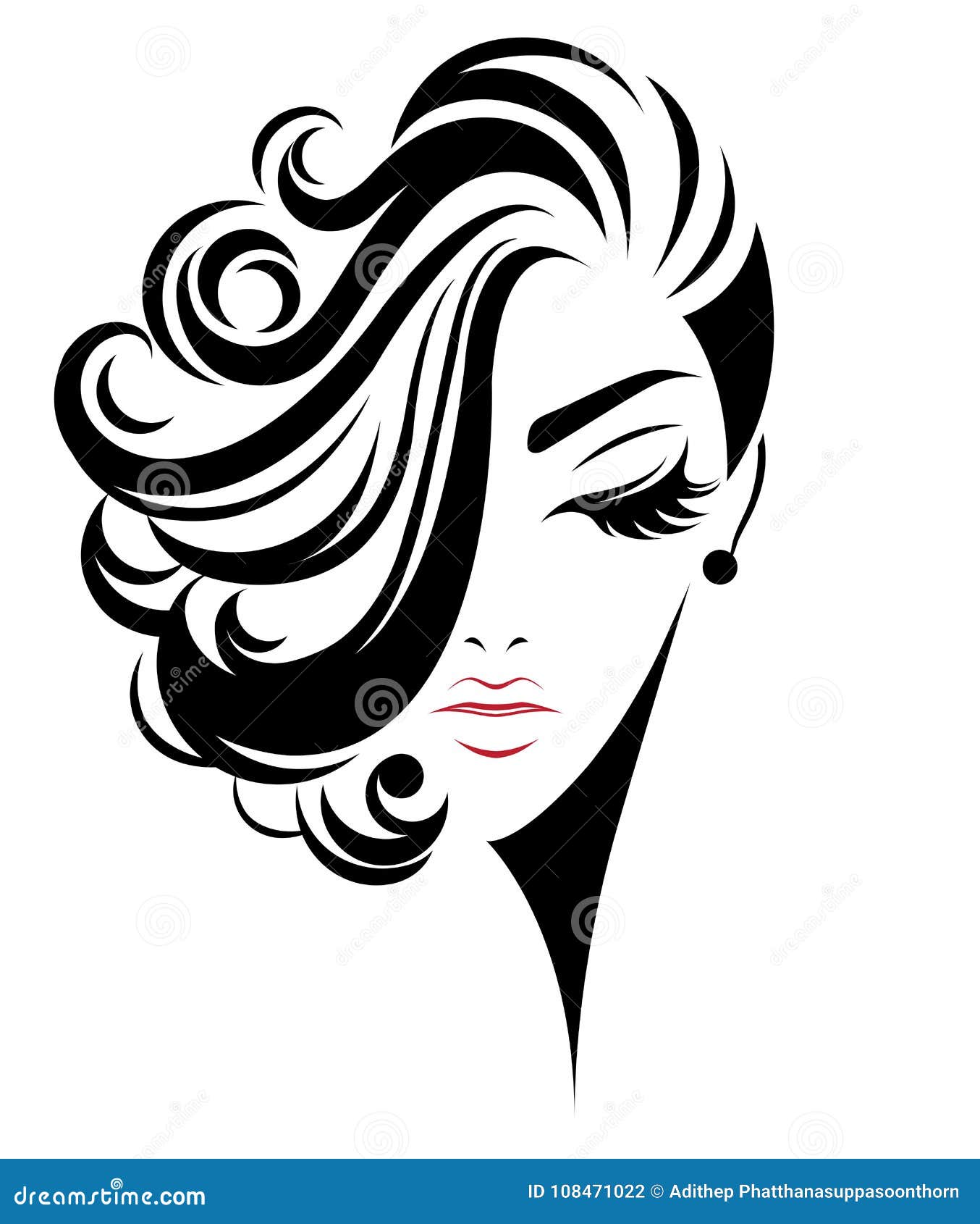 Women Short Hair Style Icon, Logo Women on White Background Stock Vector -  Illustration of black, elegance: 108471022