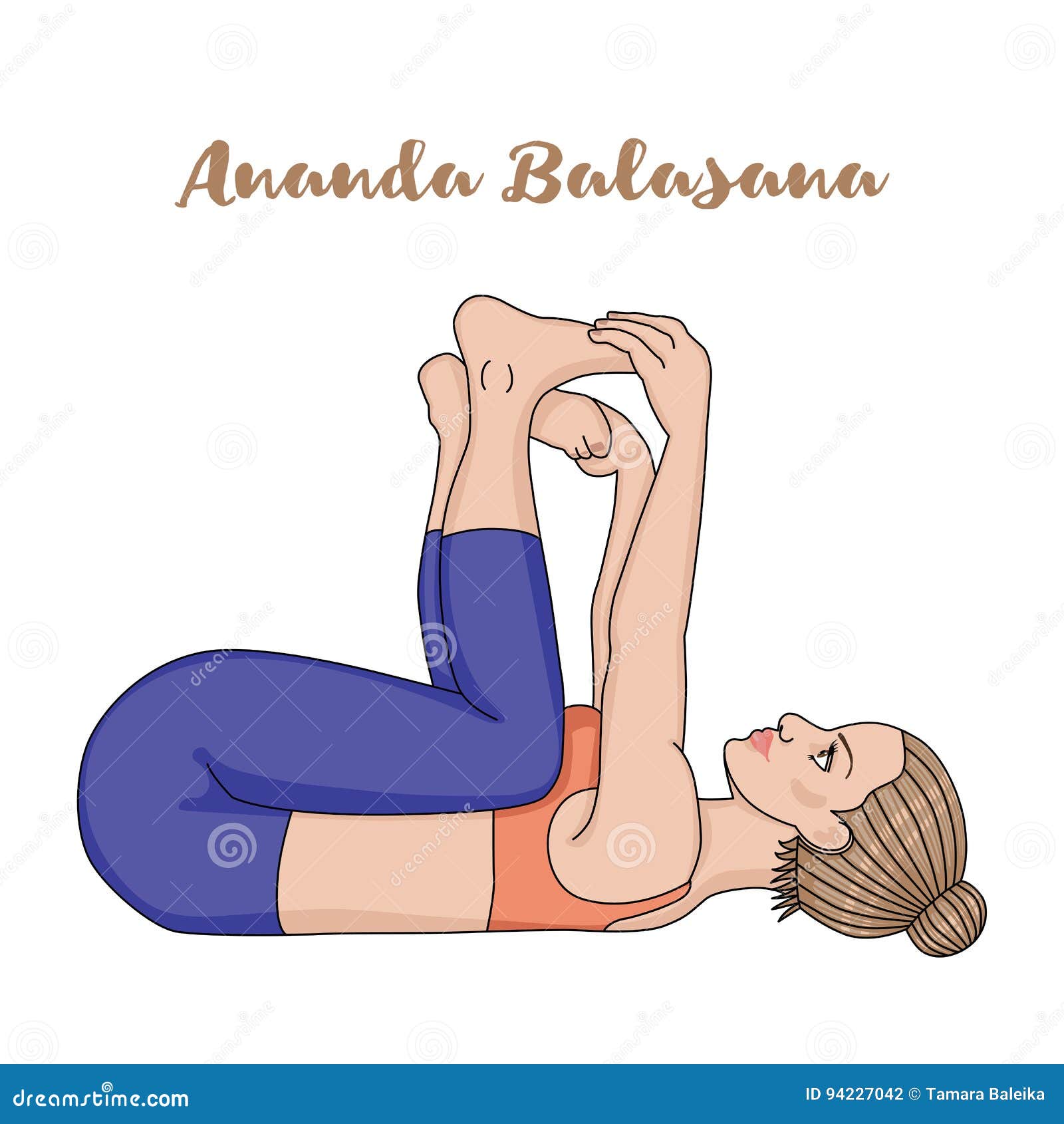 Flat Black Silhouette of Ananda Balasana Stock Illustration - Illustration  of workout, pose: 279303560