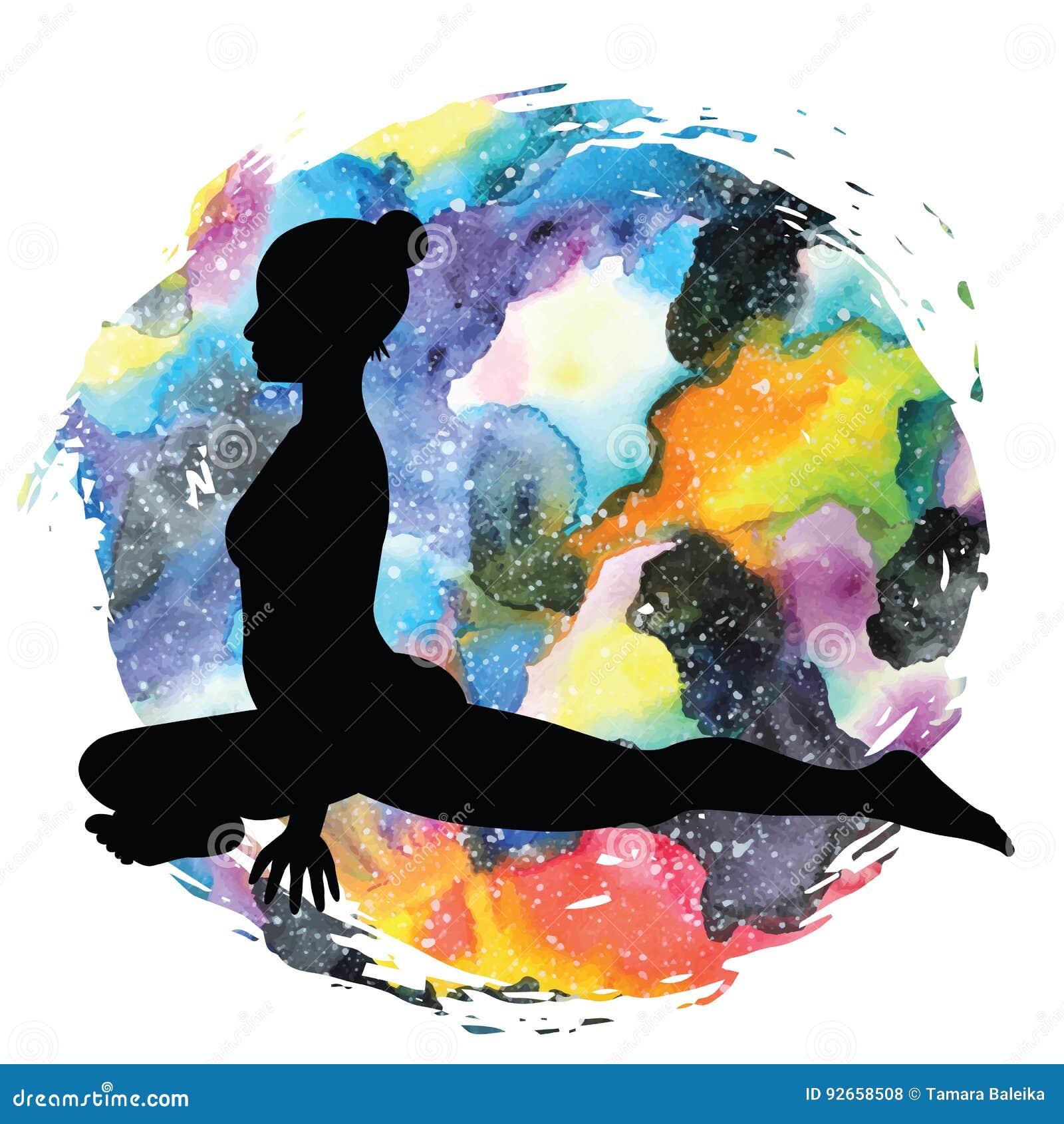 Women Silhouette. Pigeon Yoga Pose. Kapotasana Stock Vector ...