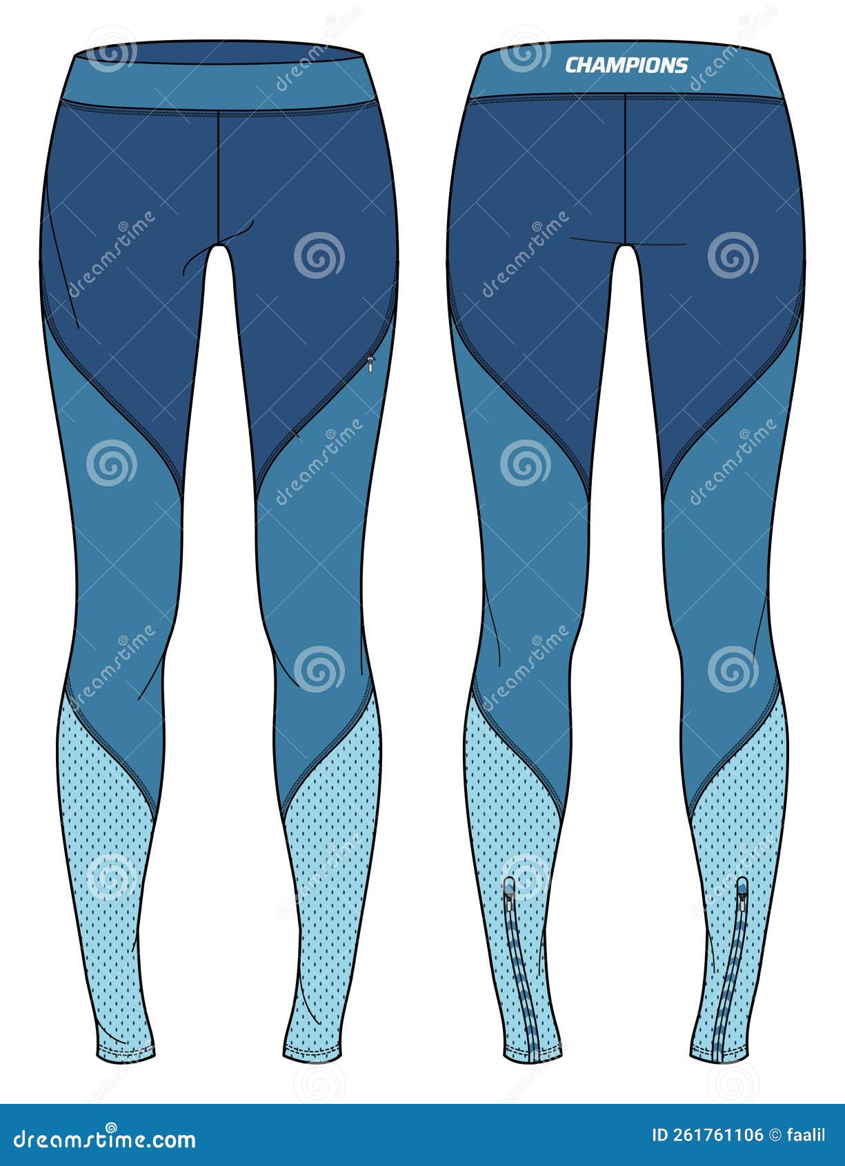 Women Sports Running Tights Leggings Pants Design Flat Sketch Vector  Illustration, Compression Pants Concept with Front and Back Stock Vector -  Illustration of jogger, long: 261761106
