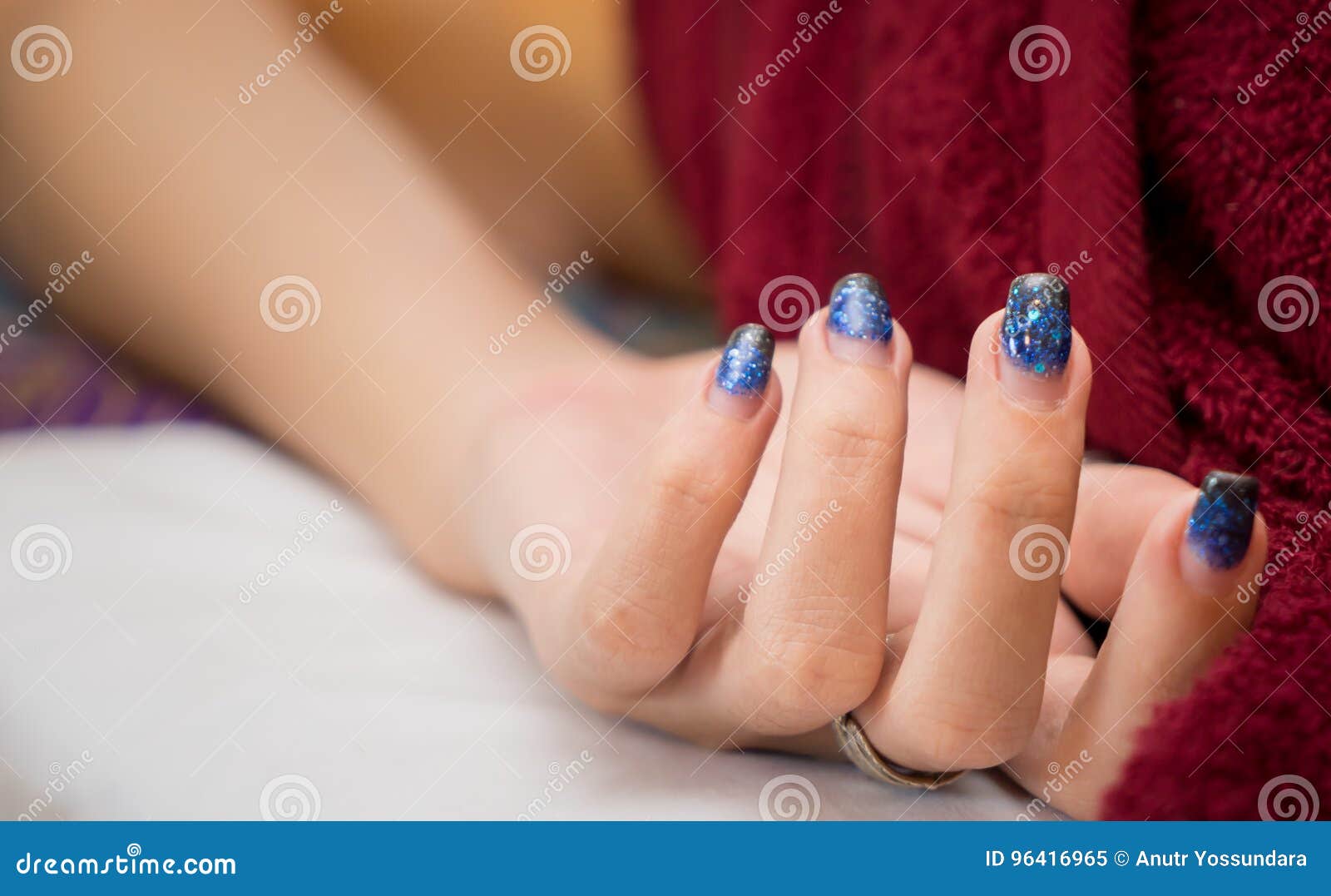 Women is taking Nail Spa stock image. Image of fingernail 96416965
