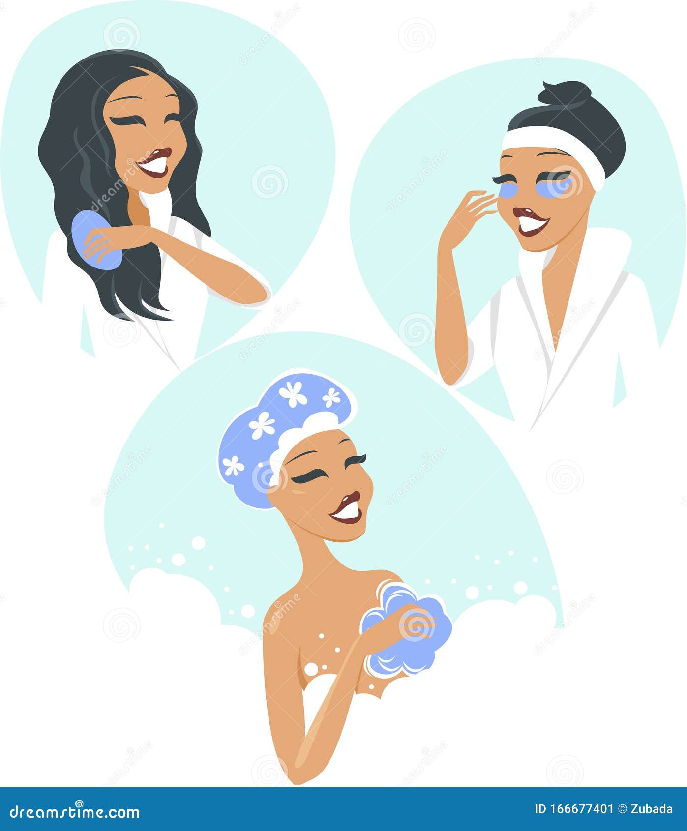 Women Taking a Relaxing Bath Stock Vector - Illustration of bathroom ...