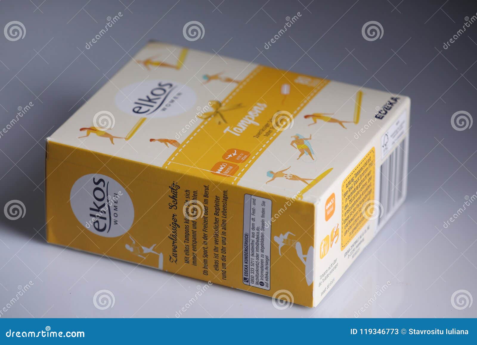 Women tampons, Elkos brand editorial stock photo. Image of protect