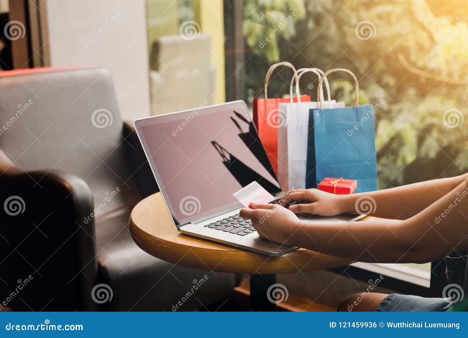 women using laptop for shopping online and earn points to website.