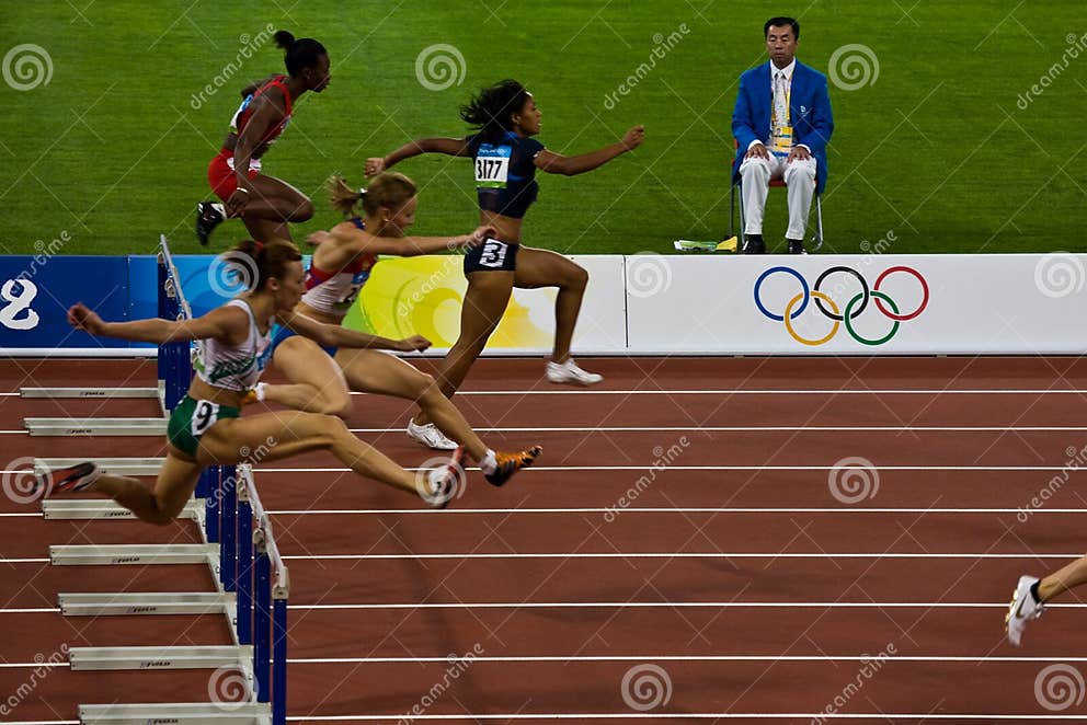 Womens 100M Olympic Hurdle Race Editorial Stock Image Image of news, olympics 6174299