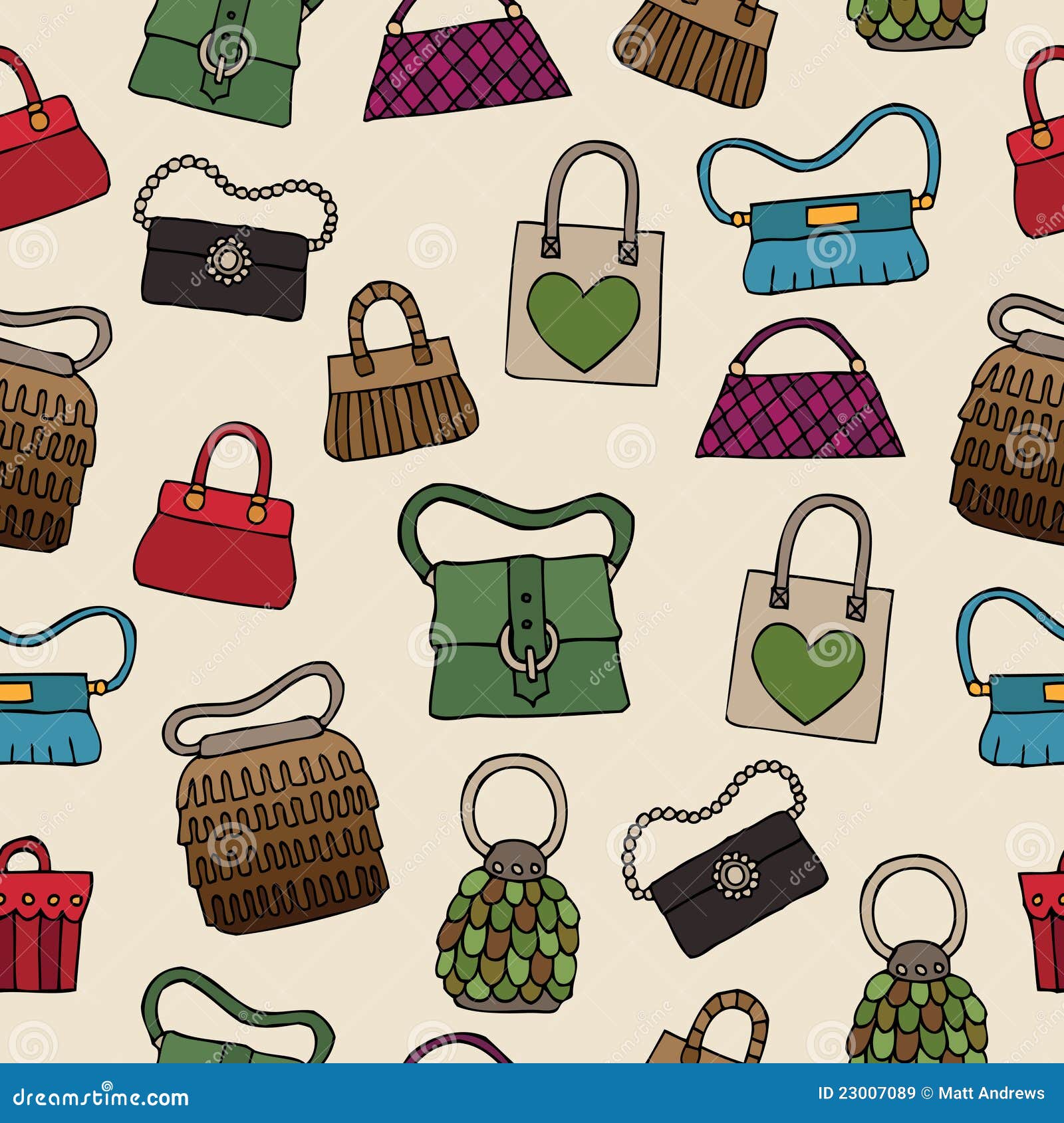 Womens bags pattern stock vector. Illustration of background 23007089