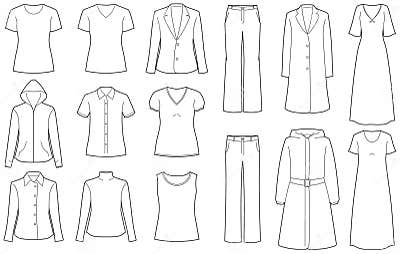 Womens Clothes Isolated (Vector) Stock Vector - Illustration of jeans ...