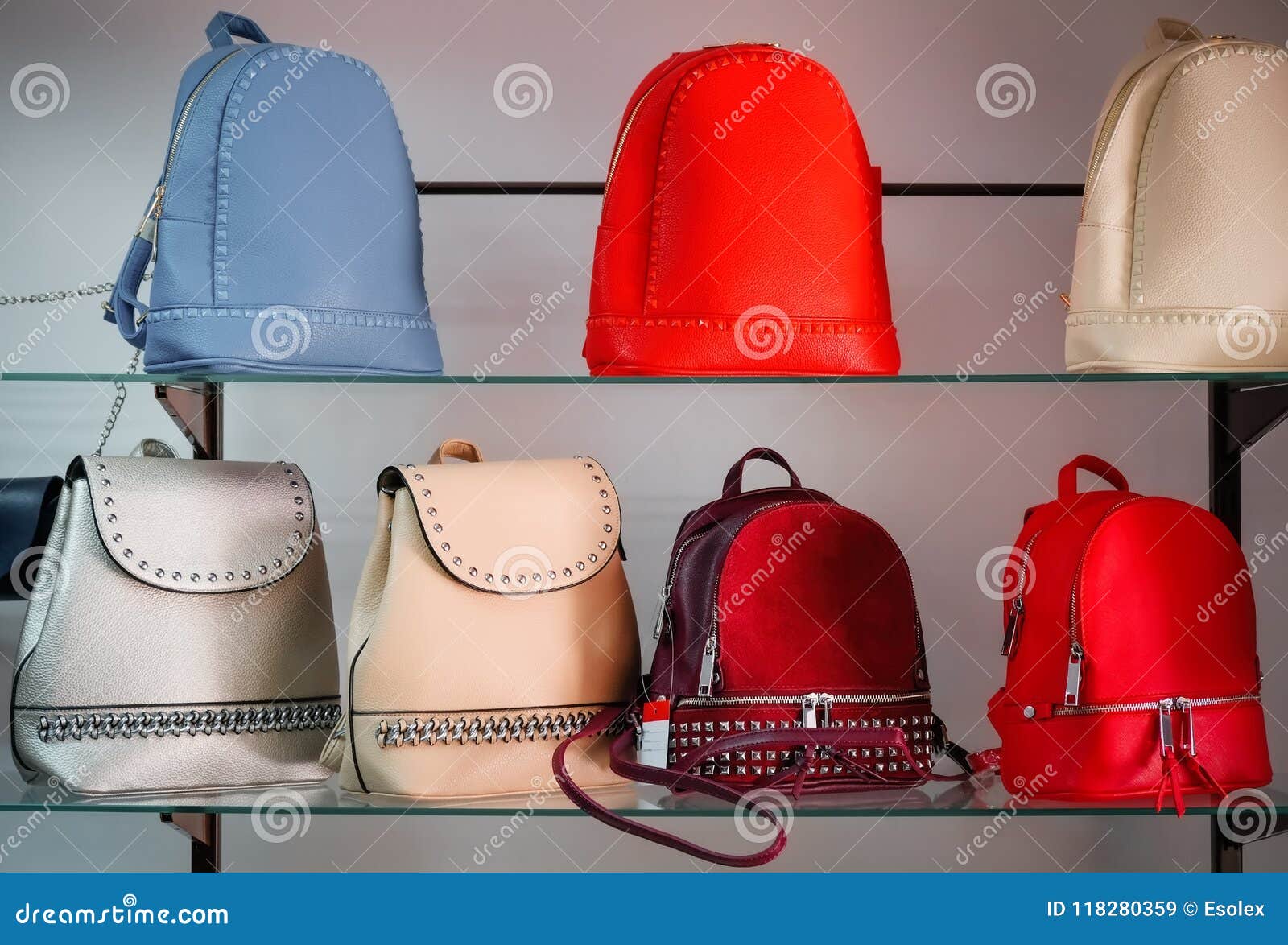 Womens Colorful Handbags are Sold in the Store Stock Image - Image of ...