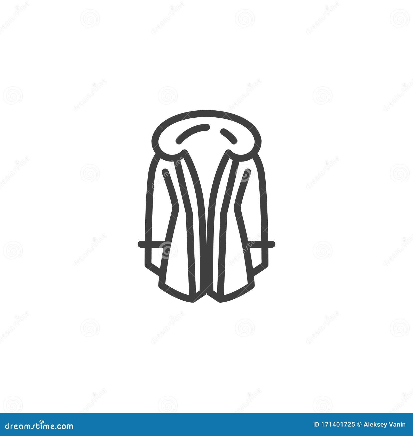 Womens Hooded Coat Line Icon Stock Vector - Illustration of long, line ...